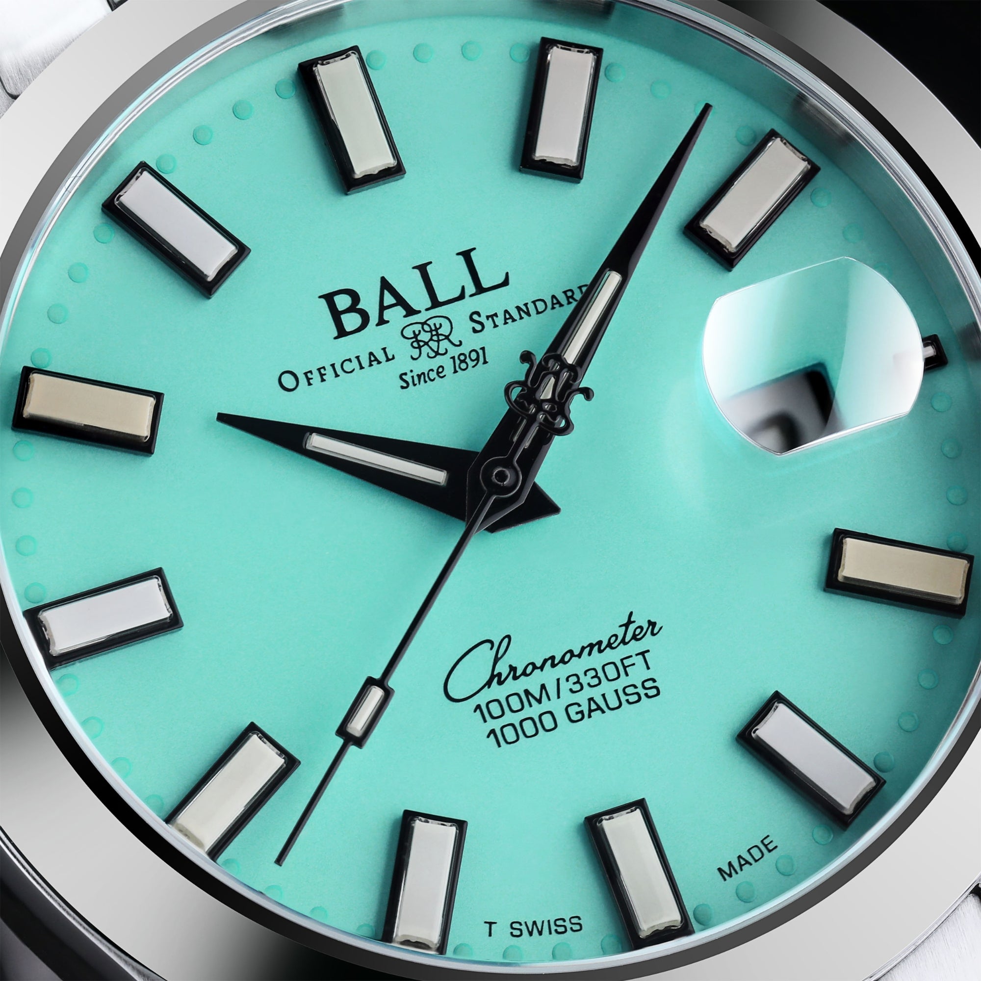 BALL Engineer III Marvelight 40mm Chronometer Turquoise Dial Steel Strap Mens Automatic Watch NM9026c-S44C-TQR