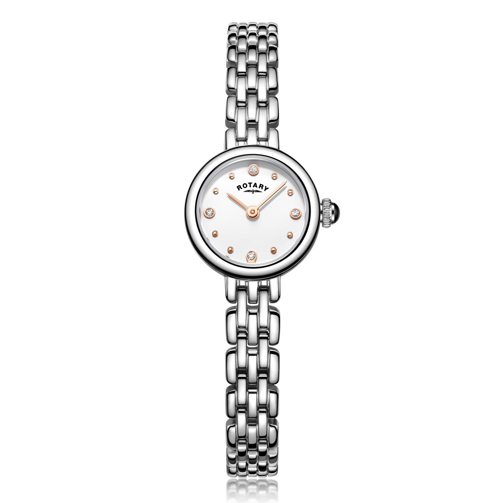 Rotary Classic Stainless Steel Elegant Stones White Dial Ladies’ Watch LB05052/02 LB05 £139