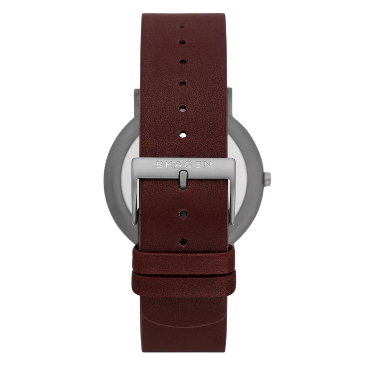 Skagen Signatur Cherry Wood Leather Strap Black Dial Men’s Watch SKW6860
