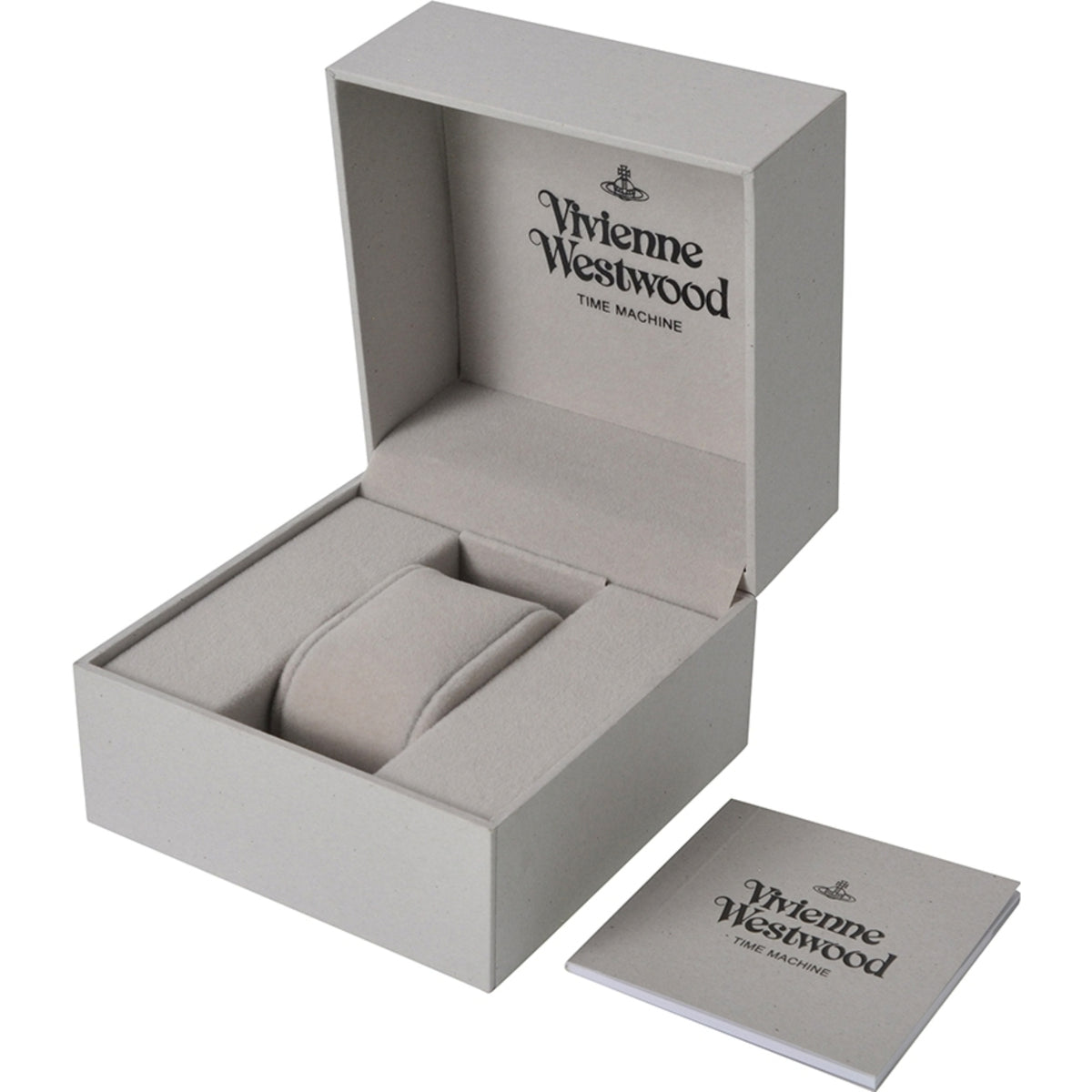 Official presentation display box and manual for the Vivienne Westwood Mother Orb VV006PBRRS quartz watch.