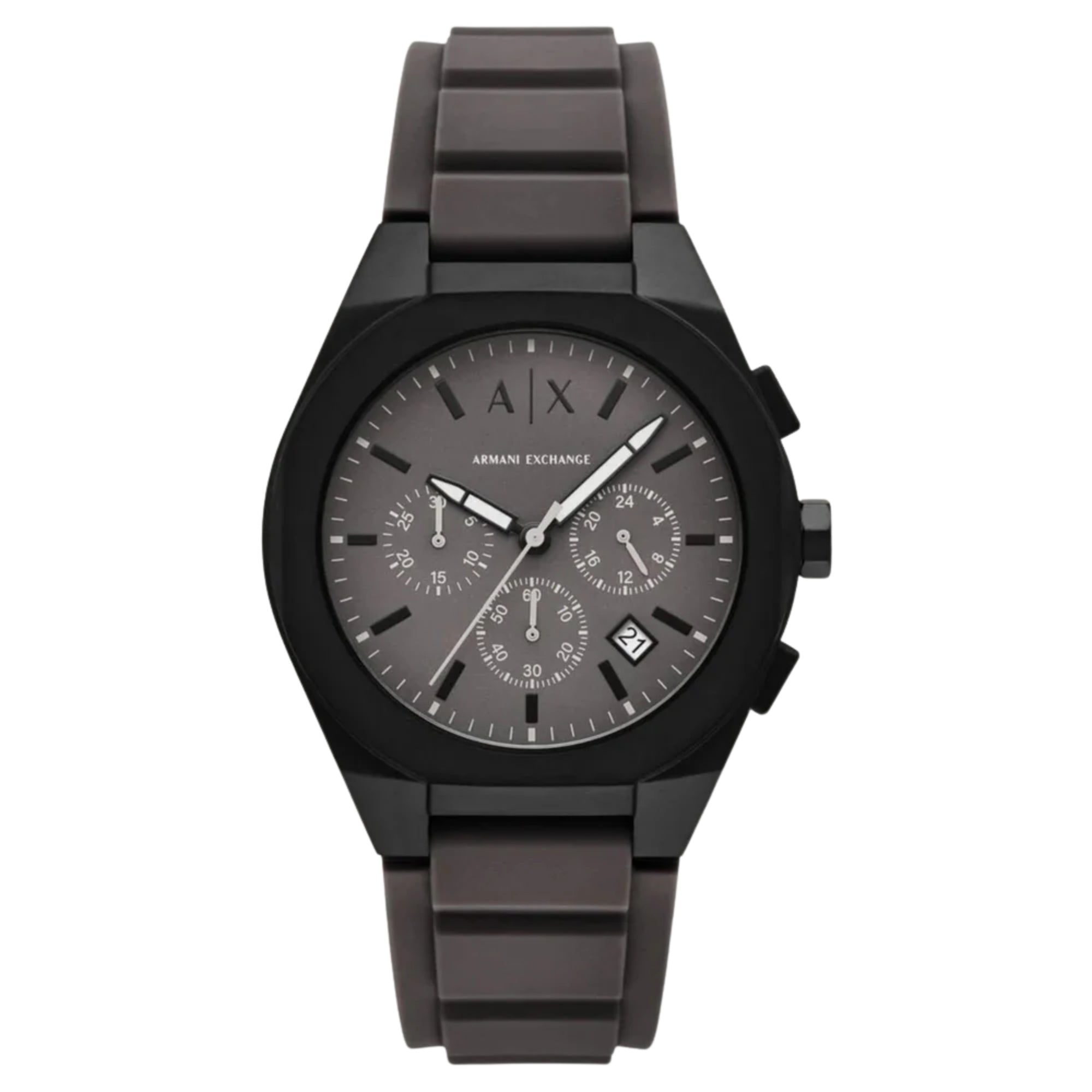 Armani Exchange Sync 42mm Chronograph Grey Dial Leather Mens Quartz Watch AX4191