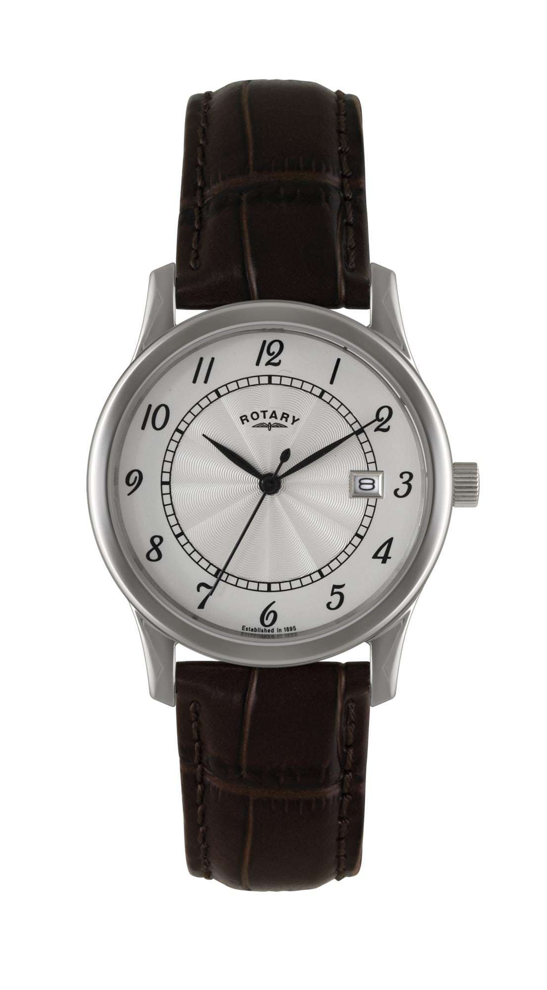 Rotary Classic Stainless Steel Brown Strap Men’s Watch - WatchNation