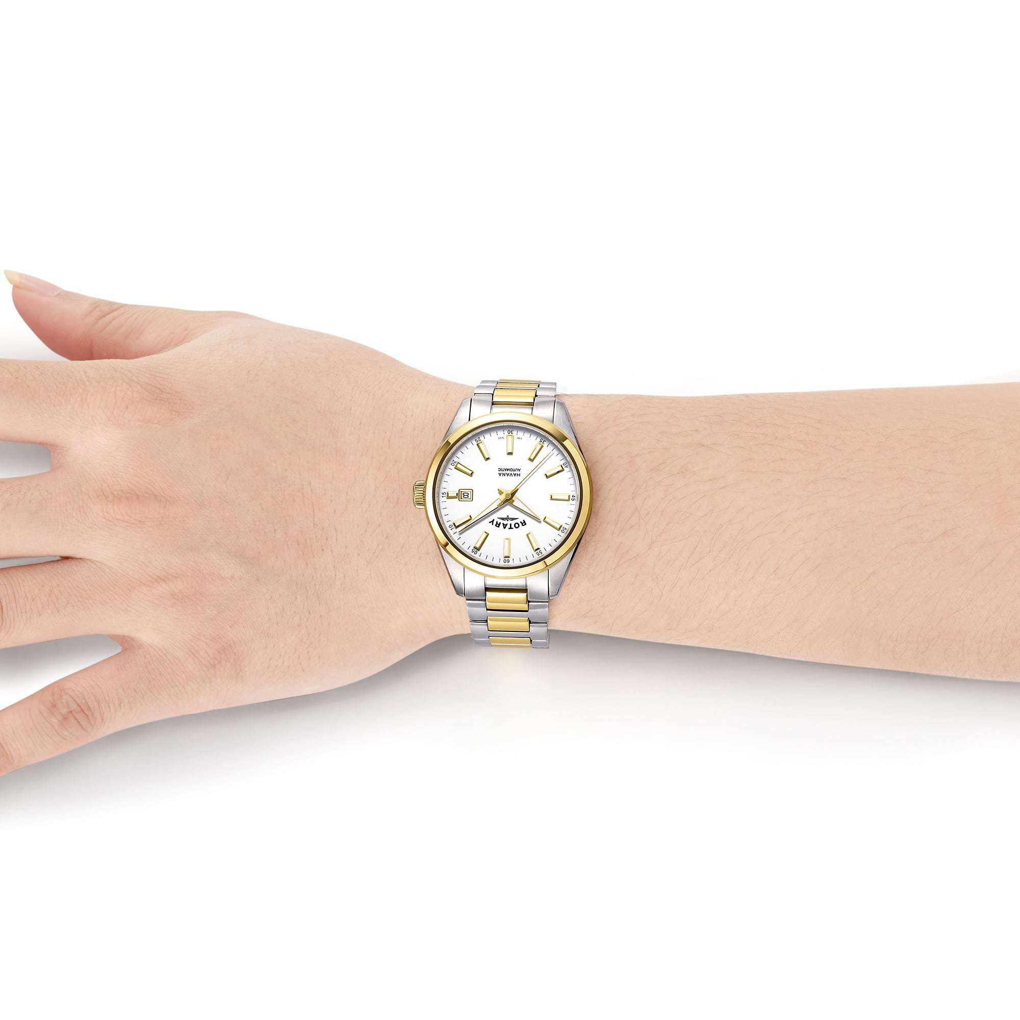 Rotary Havana Two-Tone Stainless Steel Gold Men’s Automatic Watch GB05078/02 - WatchNation