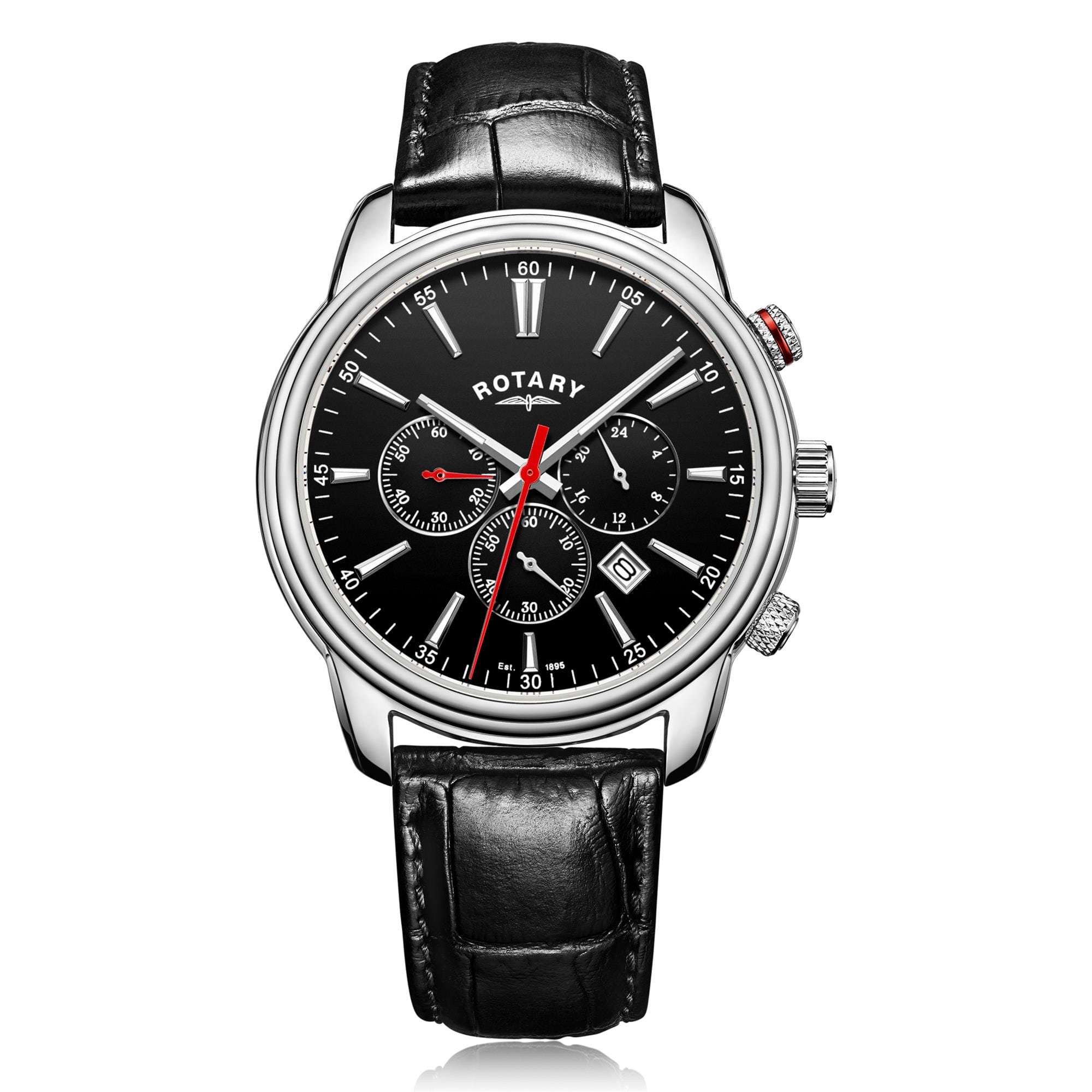 Rotary Monaco Stainless Steel Black Men’s Chronograph Watch GS05083/04 - WatchNation