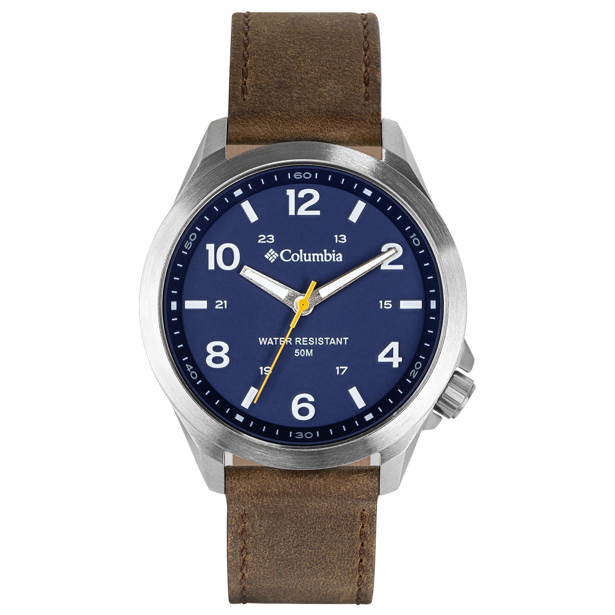 Columbia Exclusive Quartz Blue Dial Brown Leather Strap Watch CSS10-002