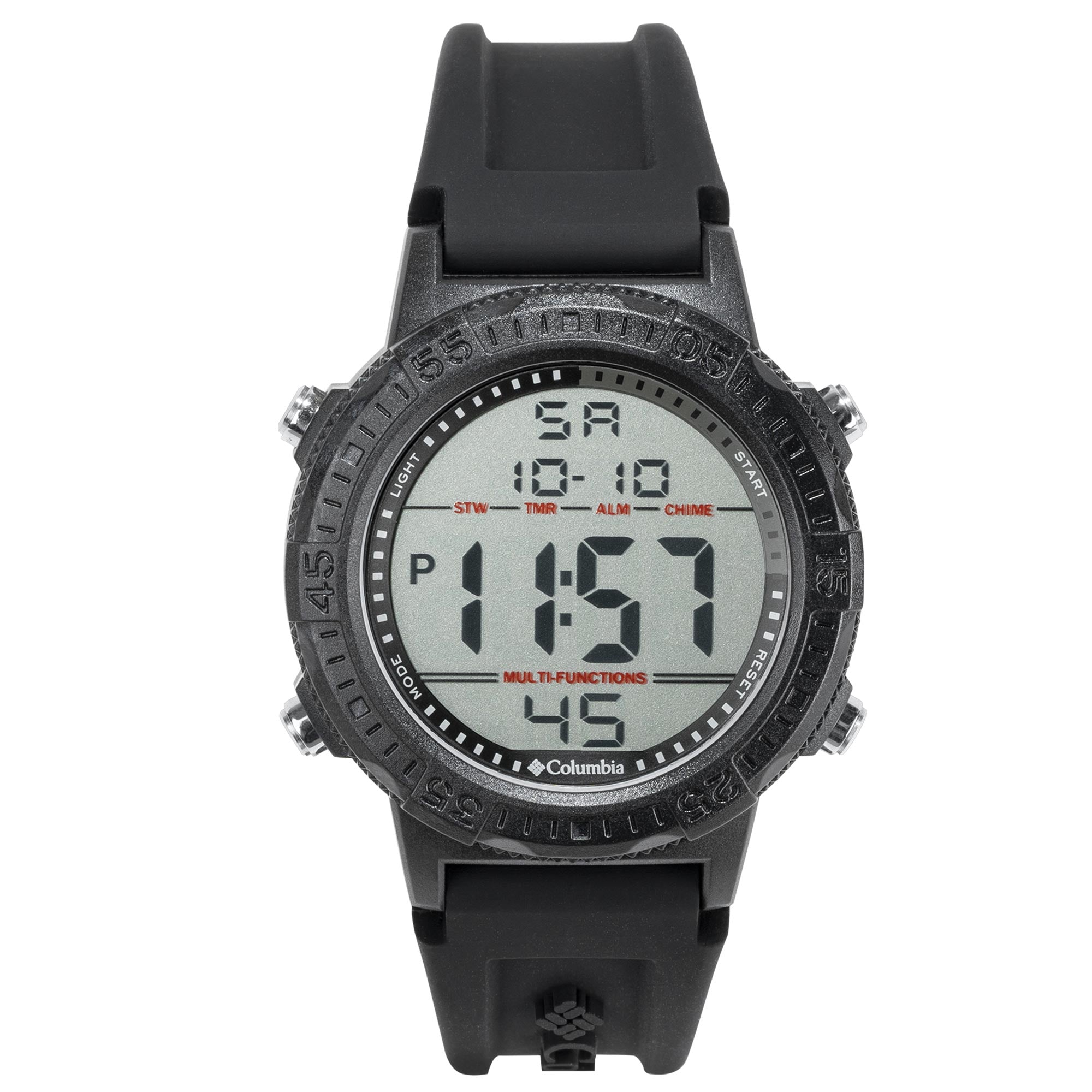 Columbia Exclusive Peak Patrol Quartz Digital Dial Black Silicone Strap Watch CSS14-001