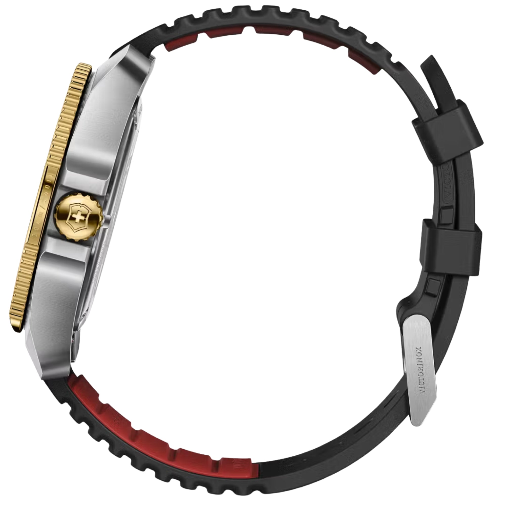 Victorinox Journey 1884 43mm Quartz black rubber watch 242014 side profile