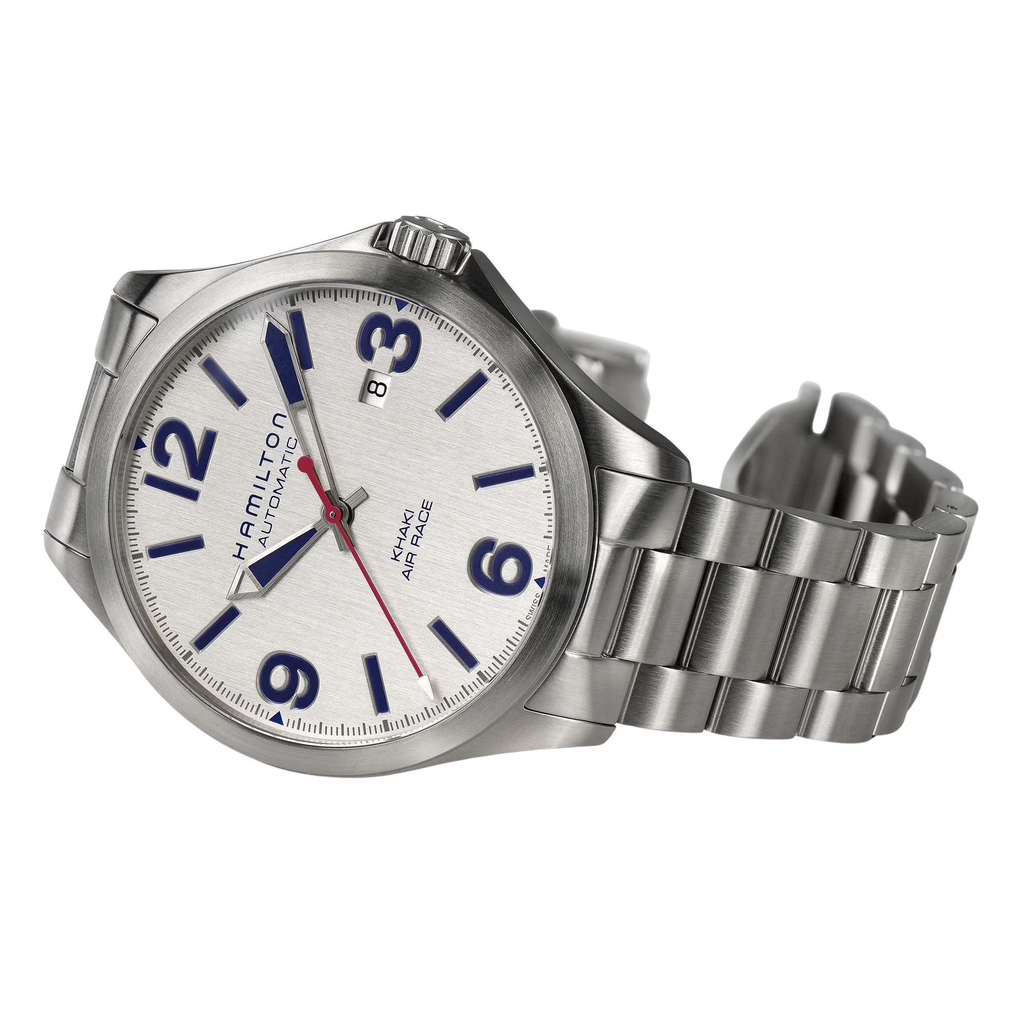 Hamilton Khaki Aviation 42mm Red Bull Air Race Silver Dial Steel Mens Watch H76525151