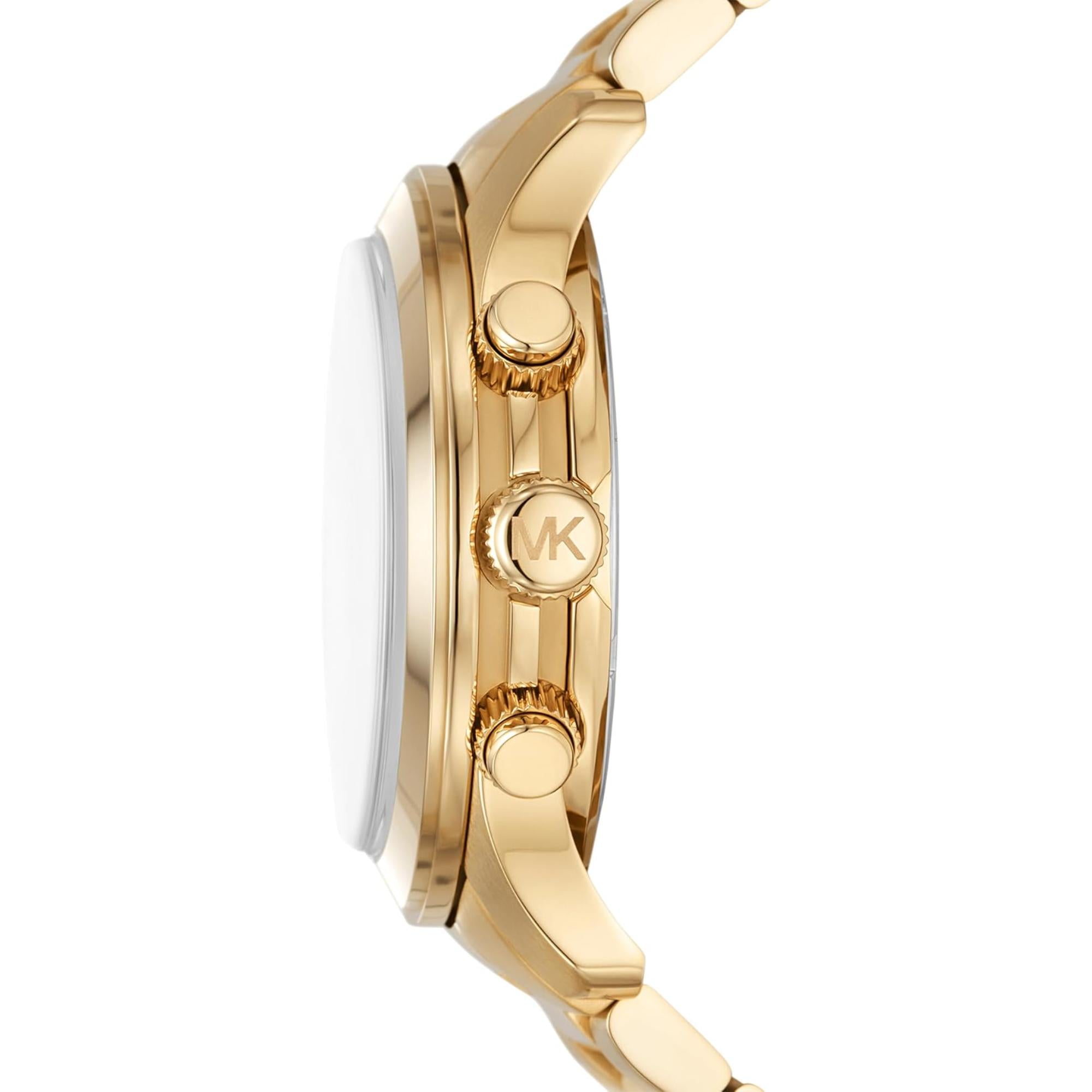 Michael Kors Runway Chronograph Gold-Tone Stainless Steel Strap Gold Dial Men’s Watch MK9074