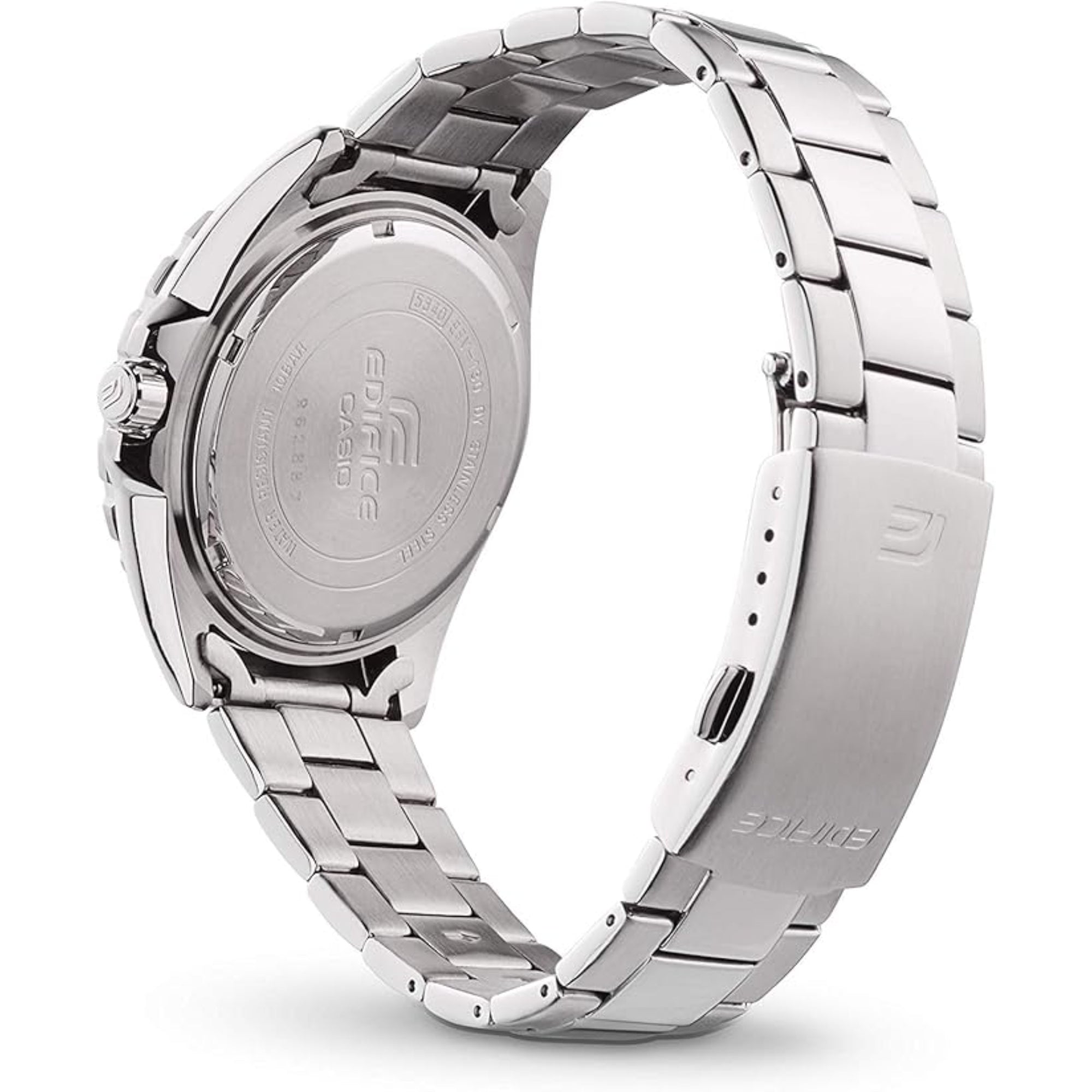 Casio Edifice Quartz Orange Dial Steel Strap Watch FV-100D-9AVUEF