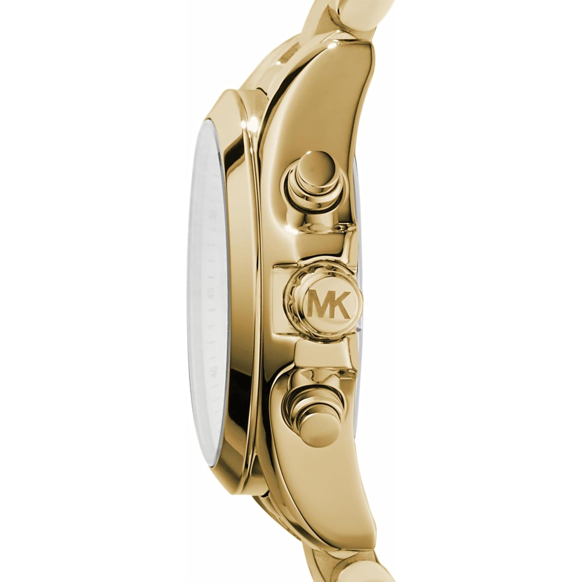 Michael Kors Mini Bradshaw Chronograph Gold Dial Steel Strap Women’s Watch MK5798