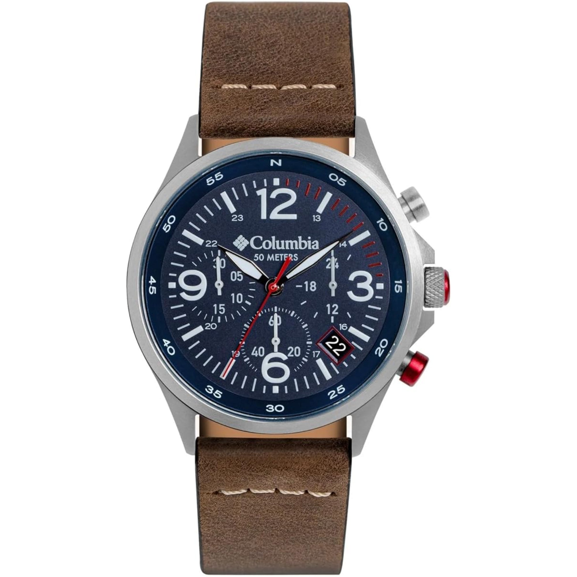 Columbia Canyon Ridge Quartz Blue Dial Leather Strap Men's Watch CSC02-005