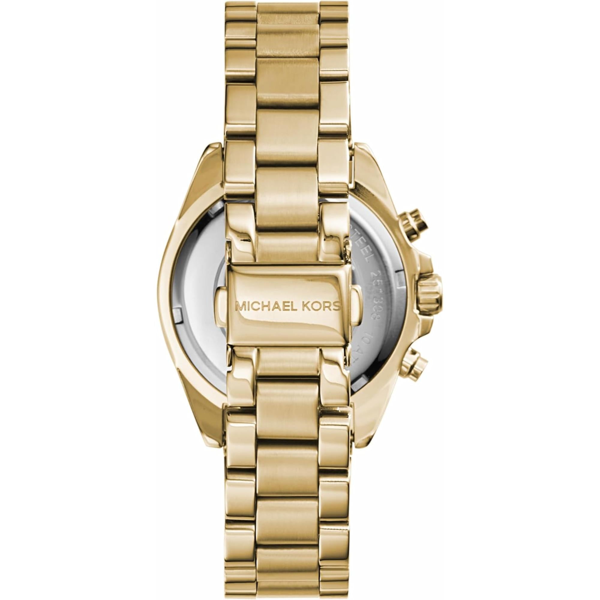 Michael Kors Mini Bradshaw Chronograph Gold Dial Steel Strap Women’s Watch MK5798