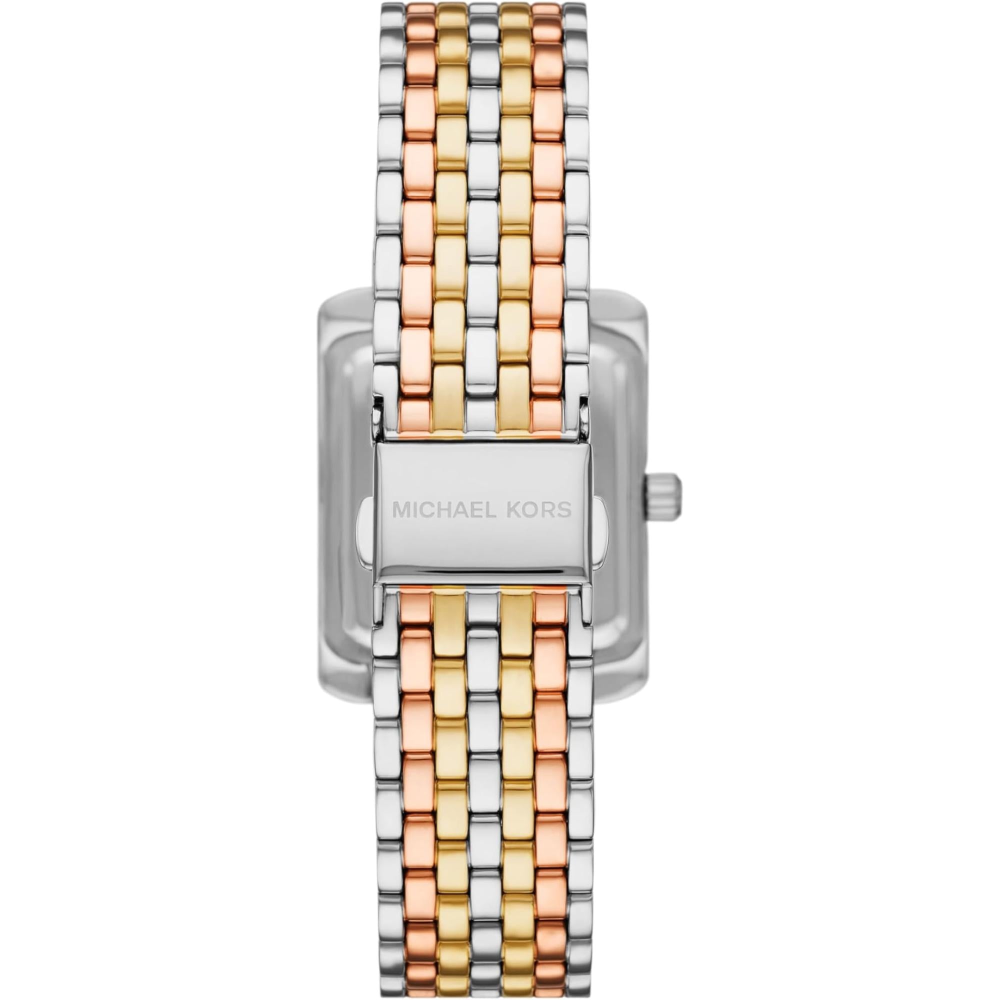 Michael Kors Emery Tri-Tone Stainless Steel Strap White Dial Women’s Watch MK4744