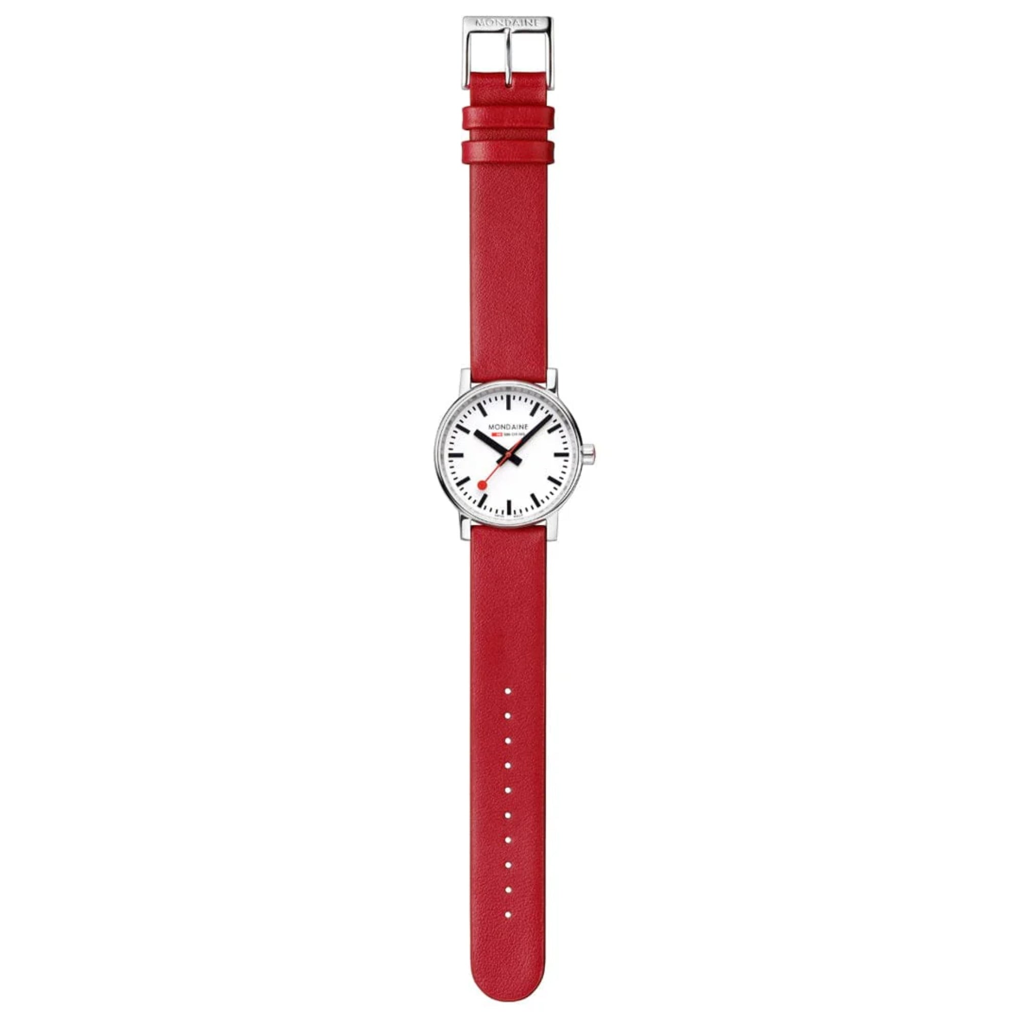 Mondaine Evo2 35mm Cadran Blanc Montre Quartz Cuir MSE.35110.LCV