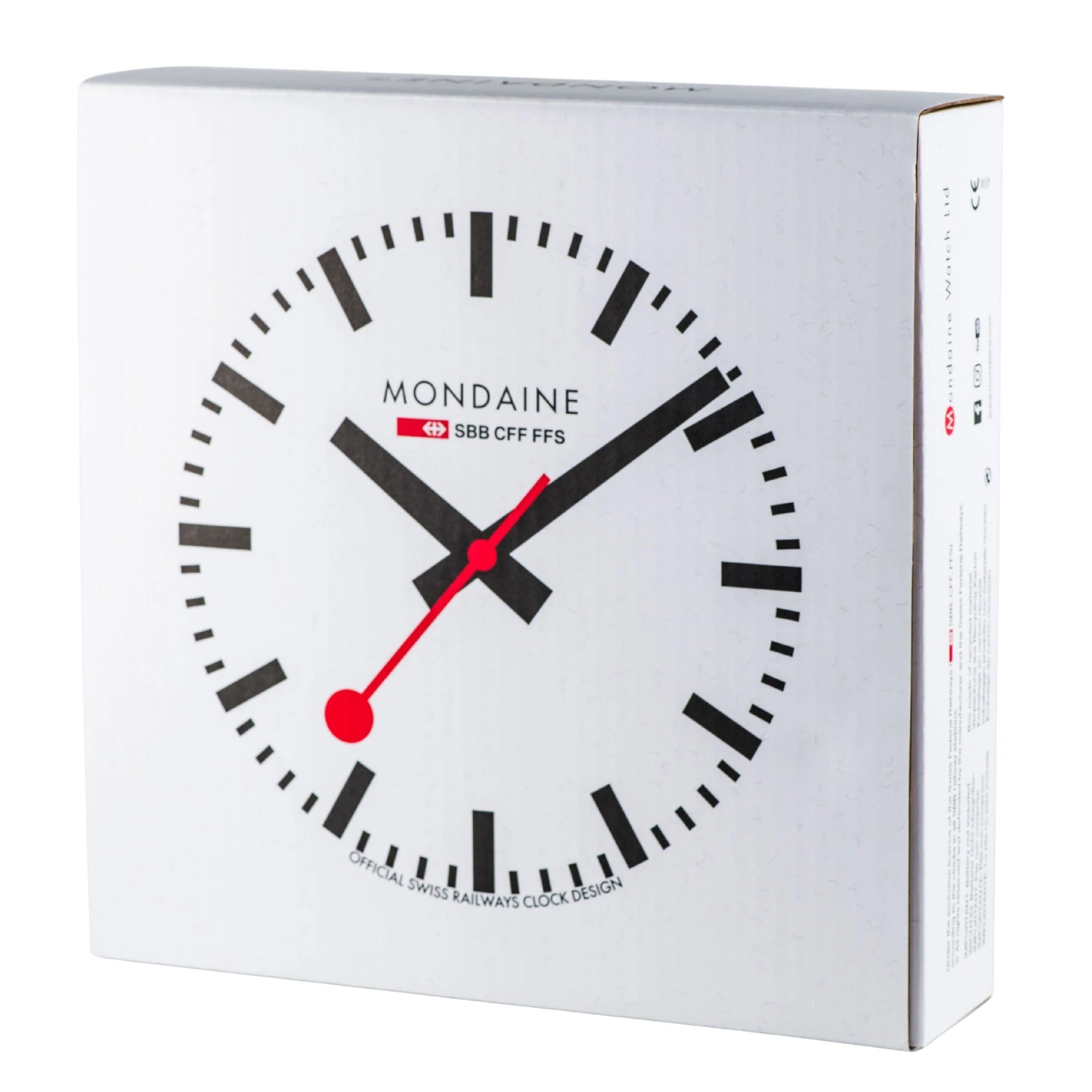 Mondaine Schweizer Eisenbahnen 250mm Aluminium Gebürstetes Gehäuse Wanduhr A990.CLOCK.16SBB