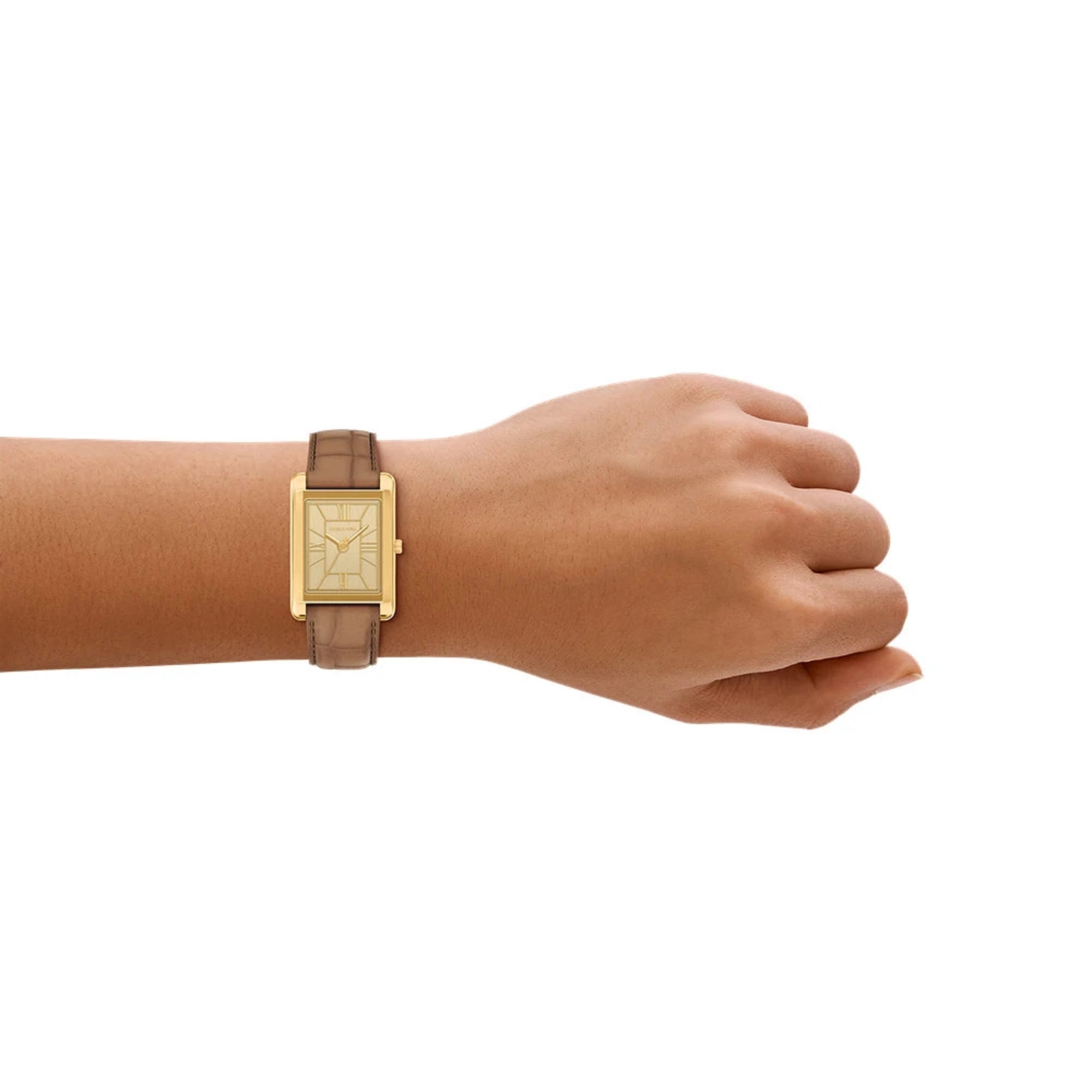 Michael Kors Essex 26mm Gold Dial Leather Ladies Quartz Watch MK7584