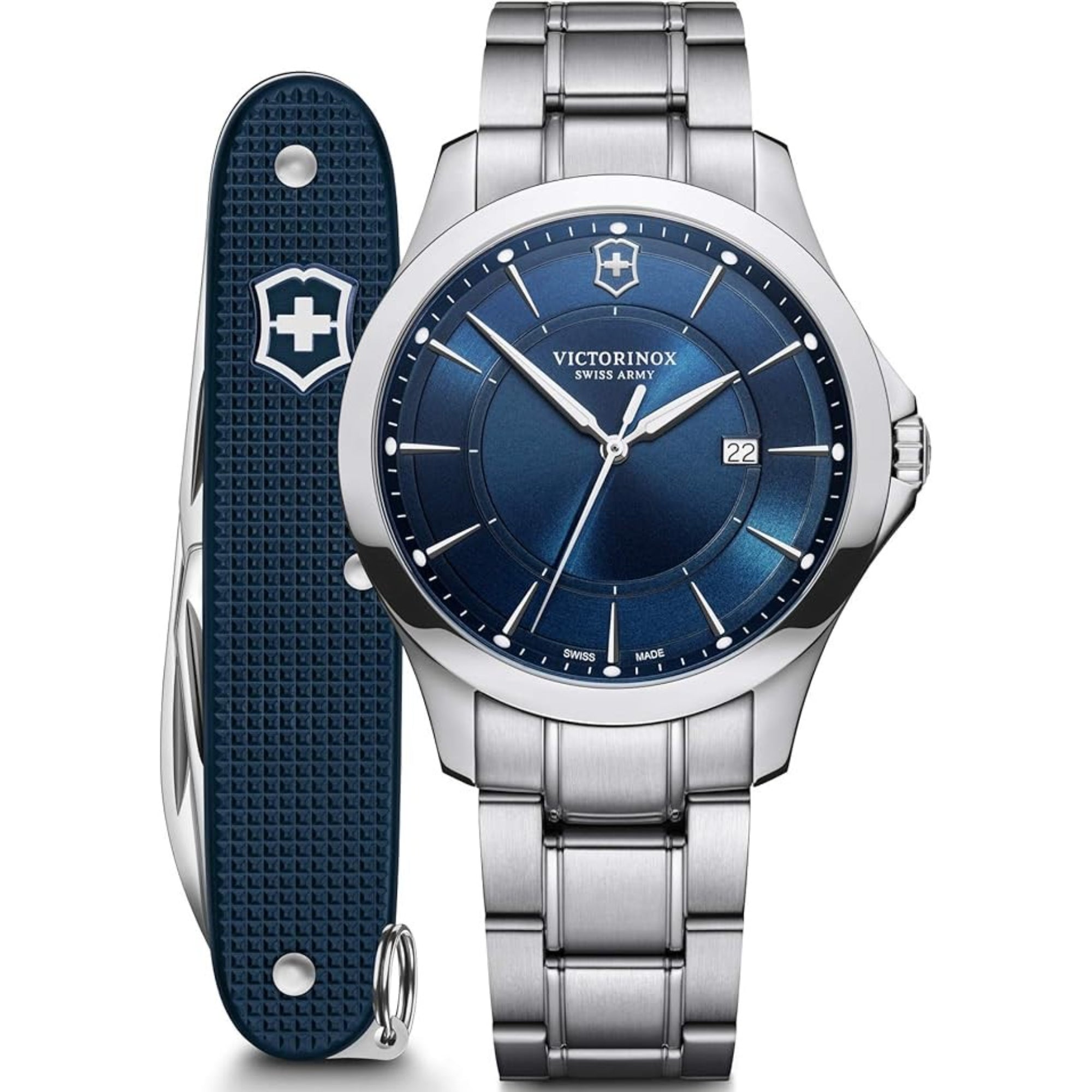 Victorinox Alliance Quartz Blue Dial Stainless Steel Bracelet Men's Watch 241910.01