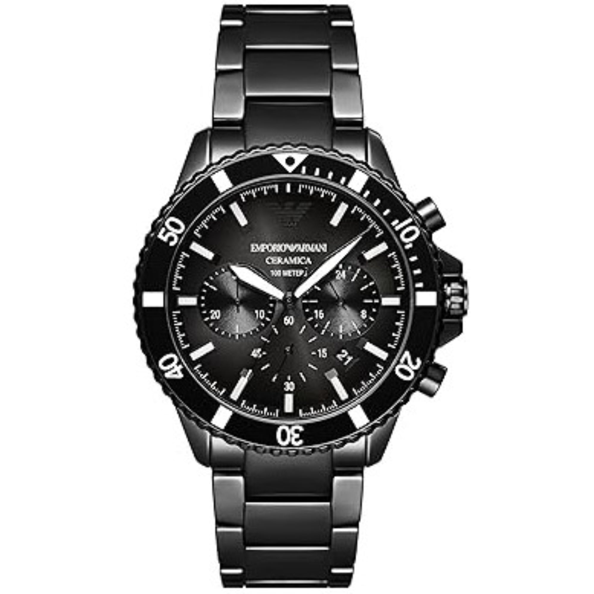 Emporio Armani World Explorer Chronograph Black Ceramic Black Dial Men's Watch AR70010