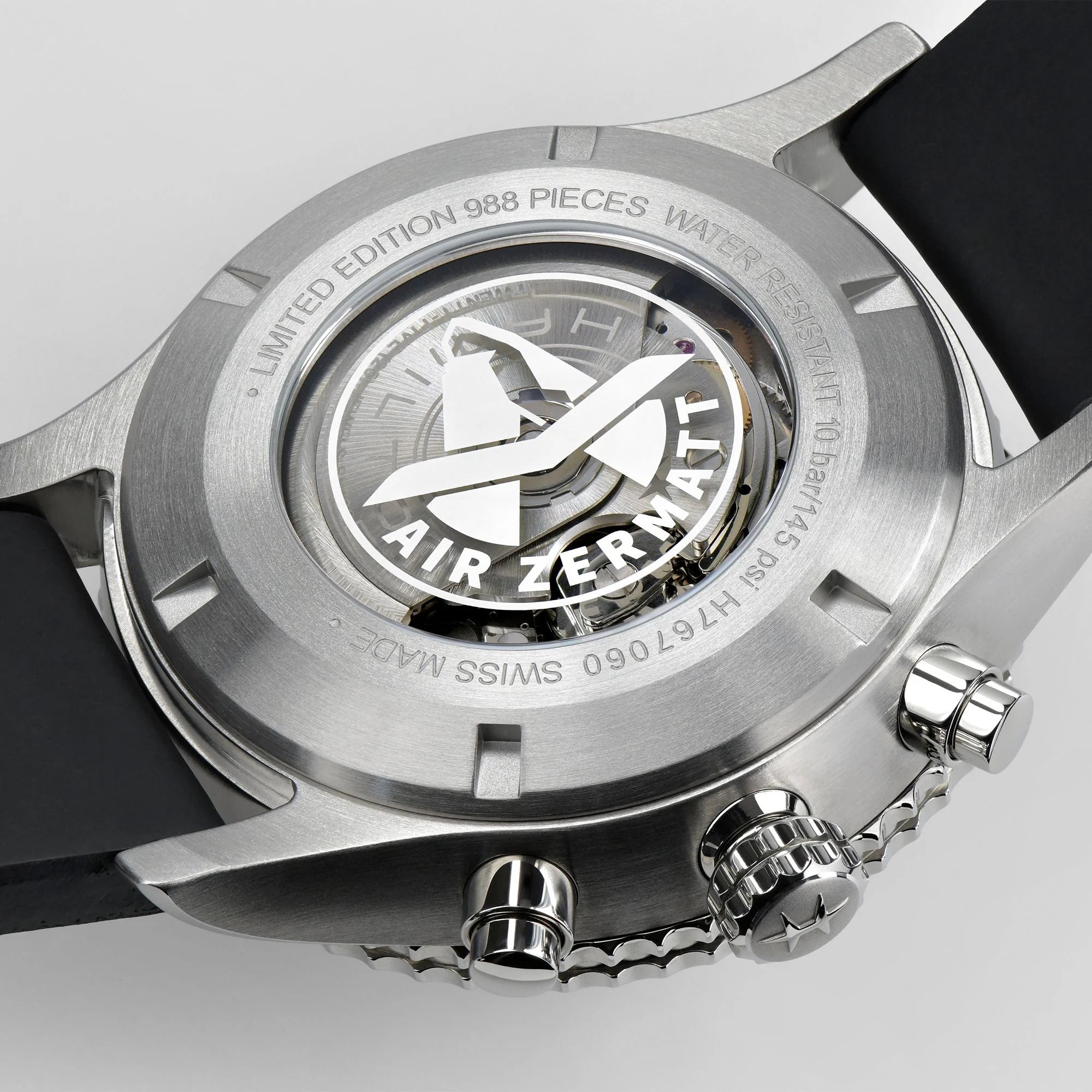 Hamilton Khaki Aviation 44mm Converter Air Zermatt Limited Edition Black Dial Leather Mens Automatic Watch H76706730