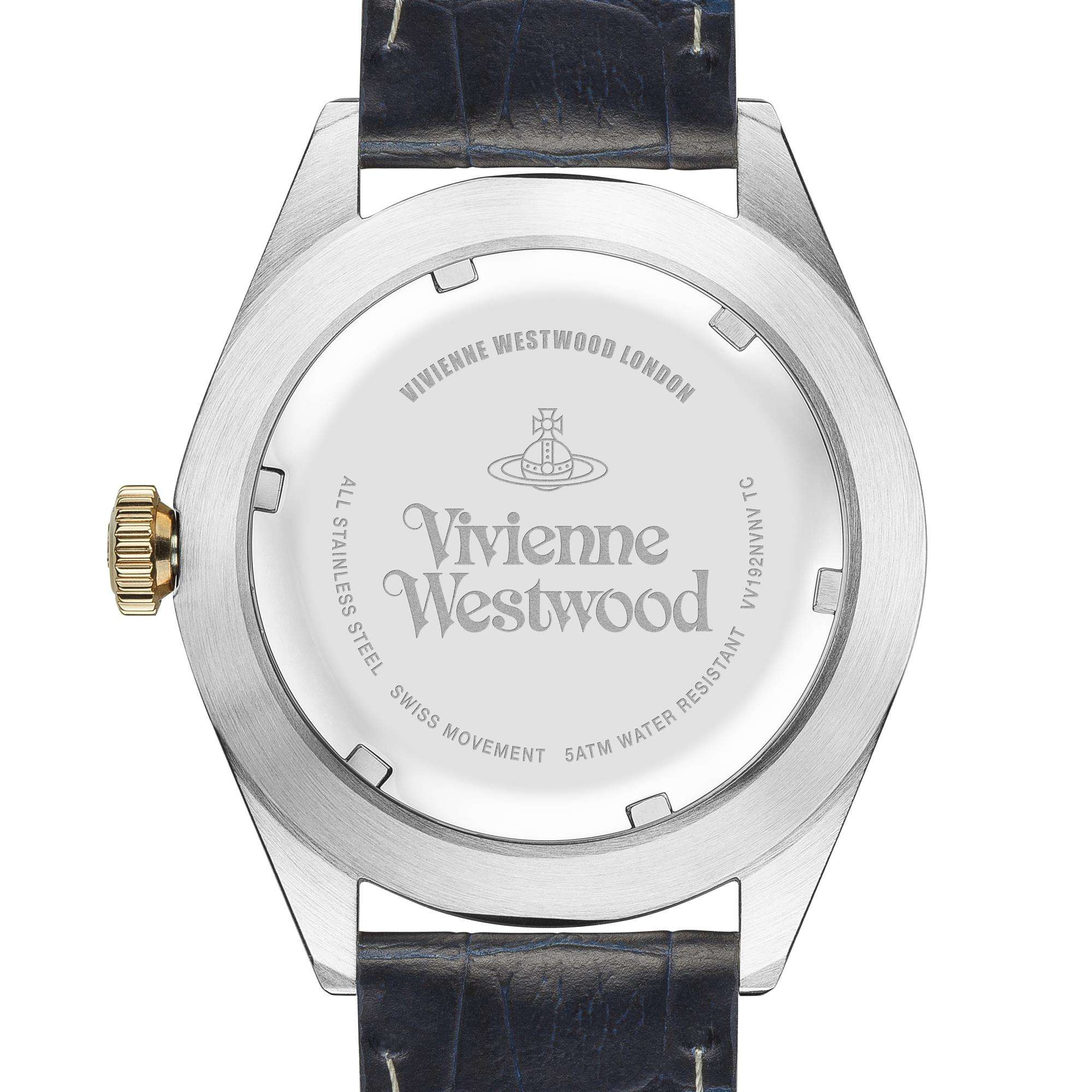 Vivienne Westwood Conduit Blue Dial Blue Leather Strap Men's Watch VV192NVNV