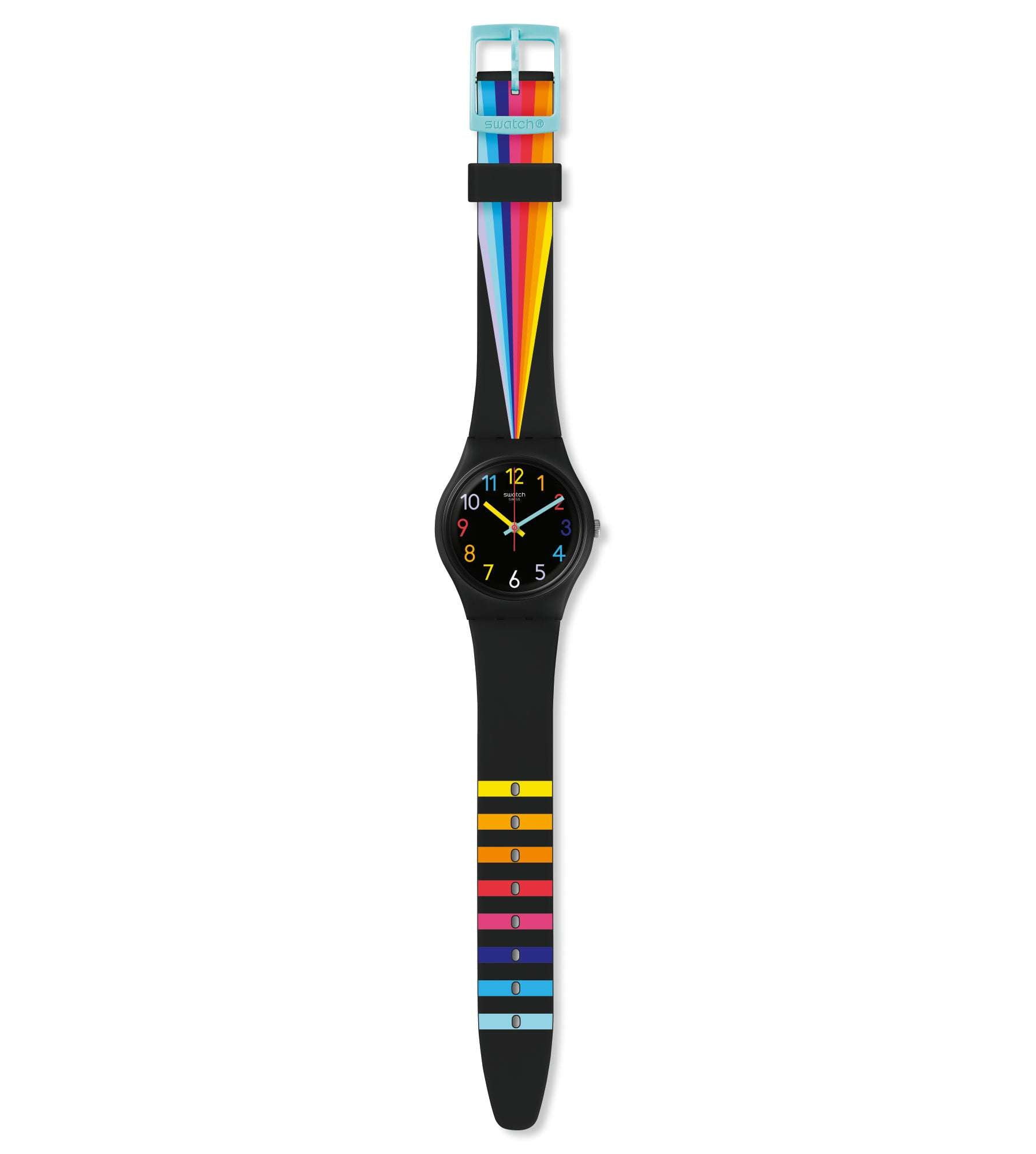Swatch Fountain of Colors Case Black Dial Ladies' Watch GB311