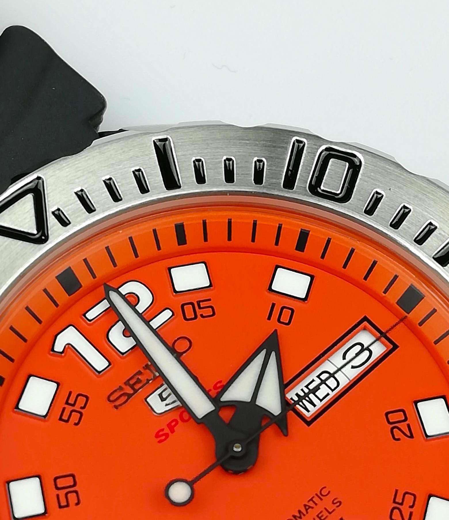 Seiko 5 Sports Automatic Orange Dial Monster Men's Watch SRPB39K1