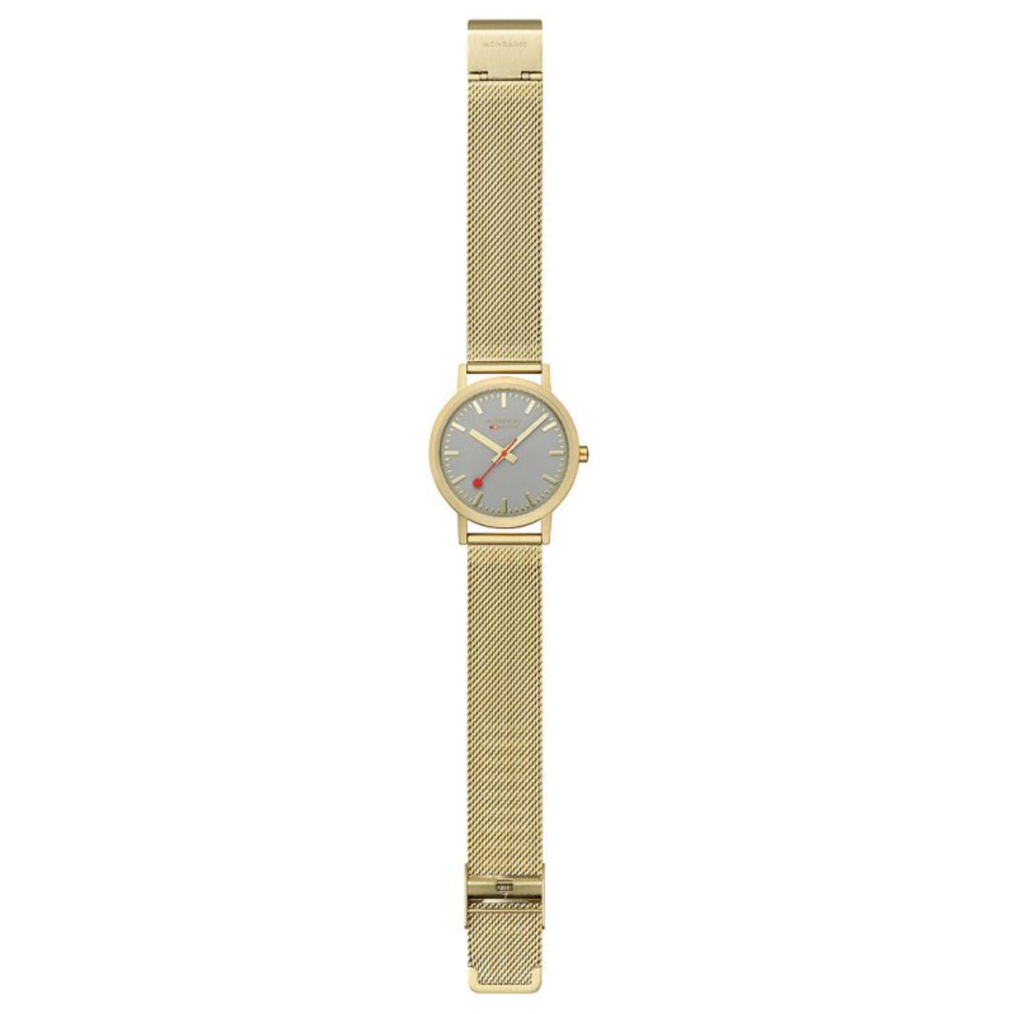 Mondaine Classic Good Gray IP Gold Mesh Bracelet Unisex Watch A660.30314.80SBM