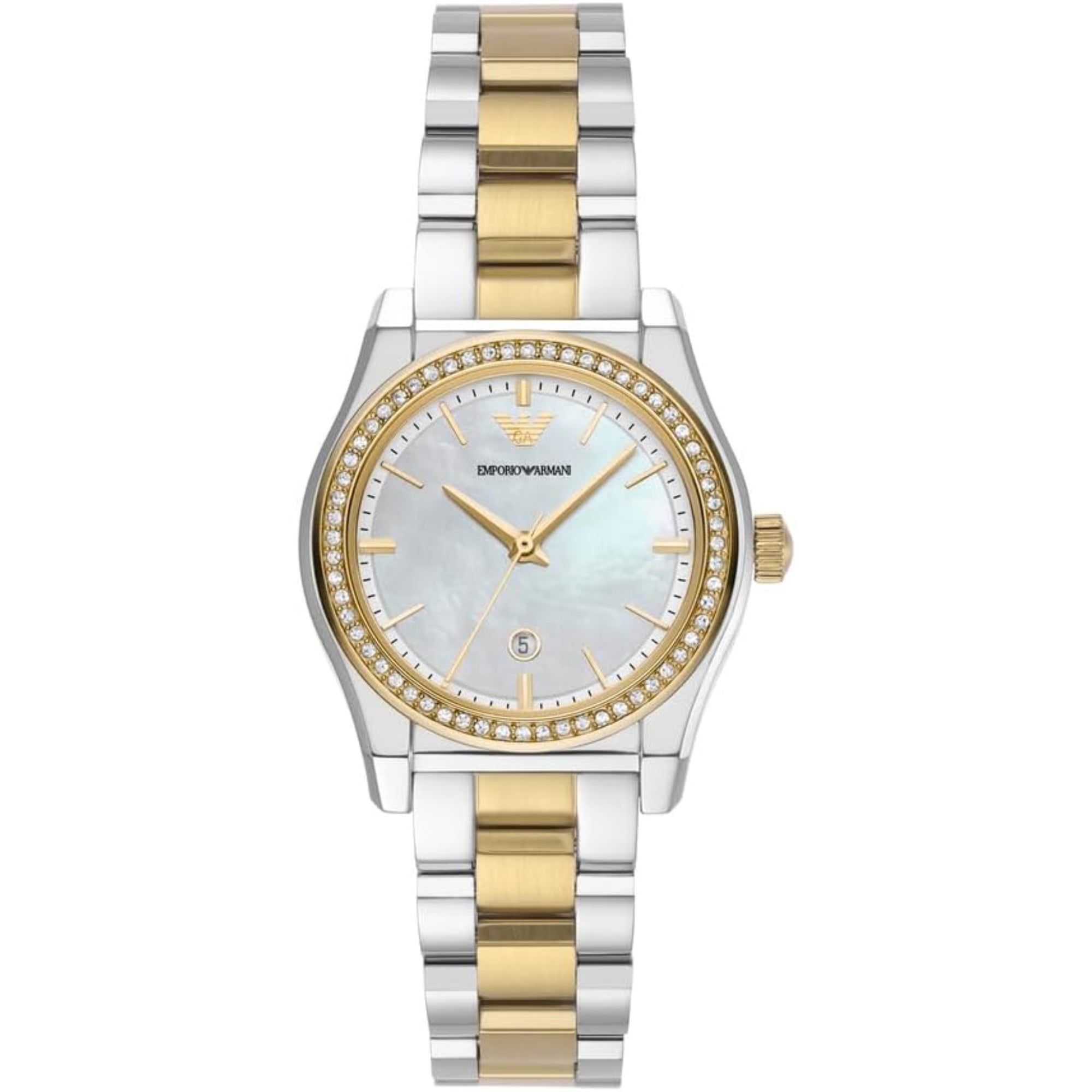 Emporio Armani Federica Quartz Mother of Pearl Dial Steel Strap Ladies Watch AR11559