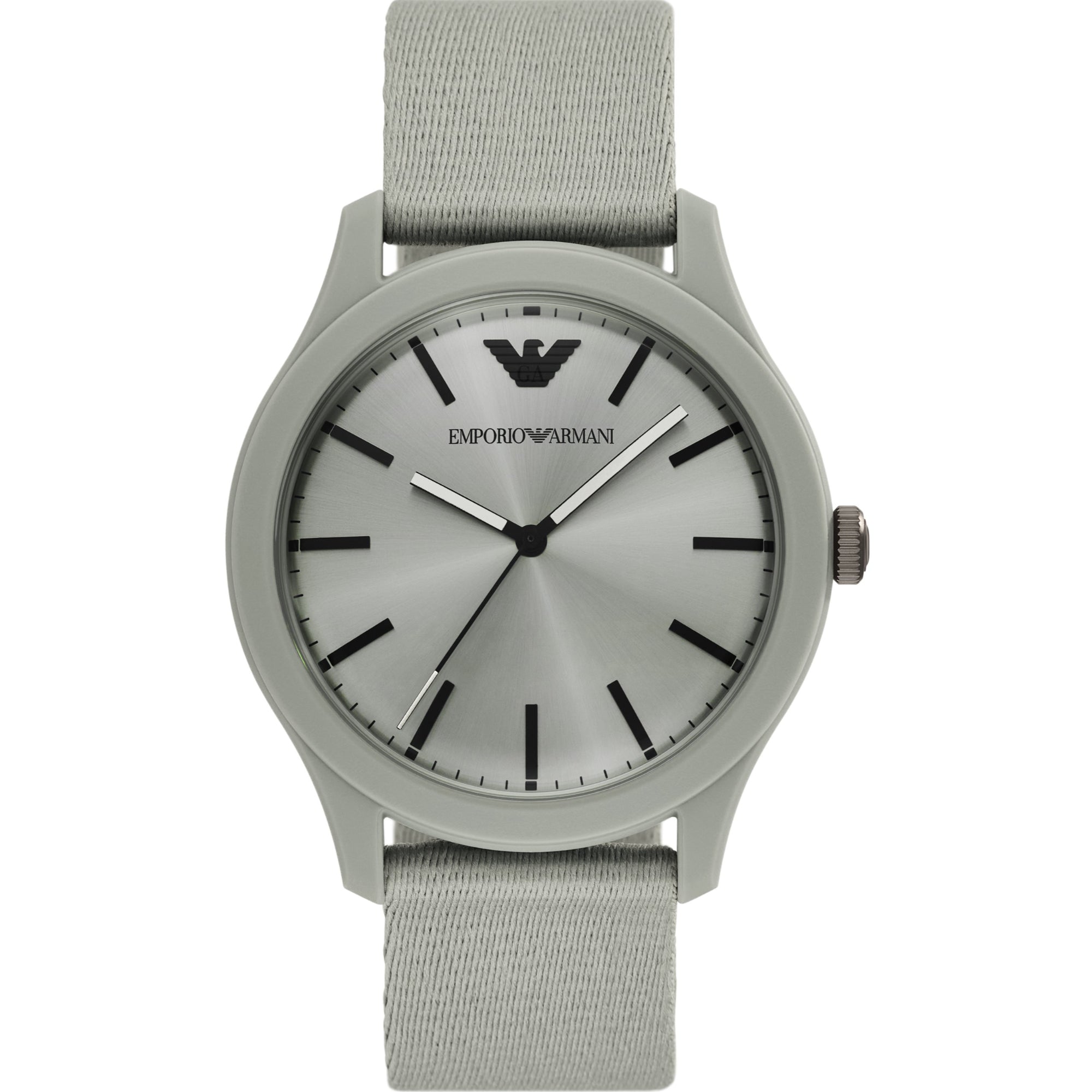 Emporio Armani Sand-Coloured #tide ocean material® Nylon Fabric Gray Dial Men's Watch AR11653