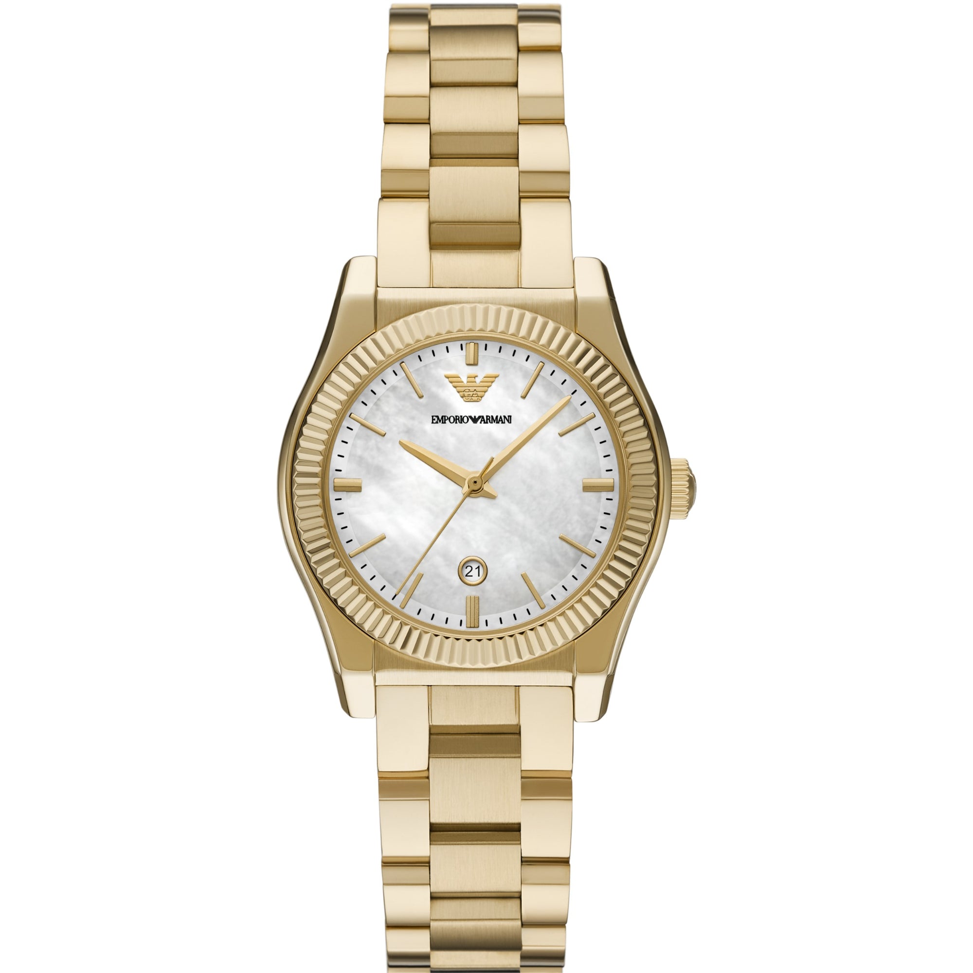 Emporio Armani Mother Of Pearl Dial Gold-Tone Stainless Steel Ladies Watch AR11657