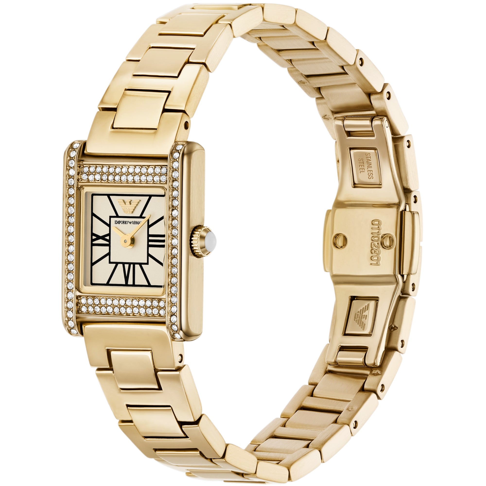 Emporio Armani White Dial Steel Strap Women's Watch AR11663