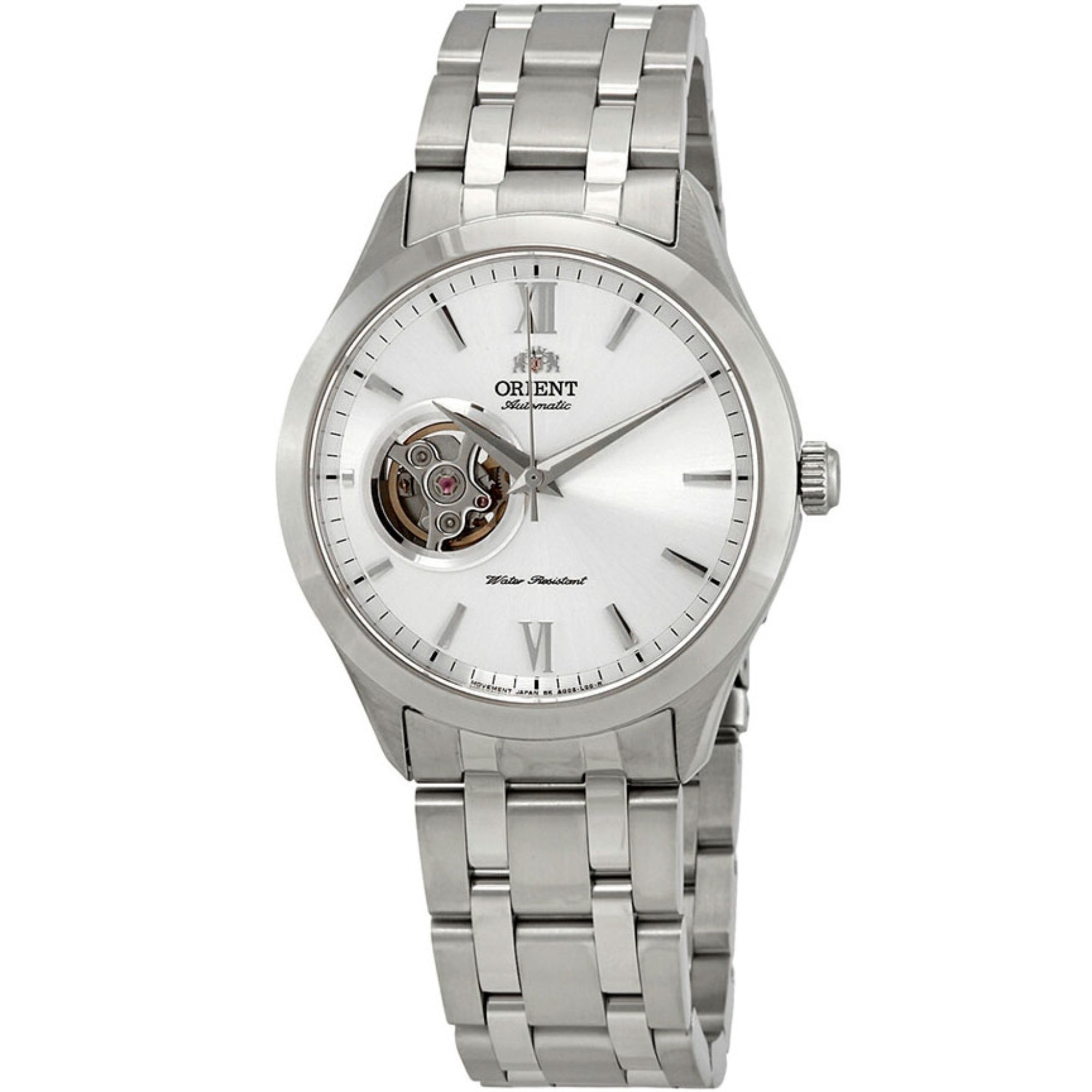 Orient Golden Eye II Contemporary Open Heart White Dial Steel Strap Men's Watch TAG03001W0