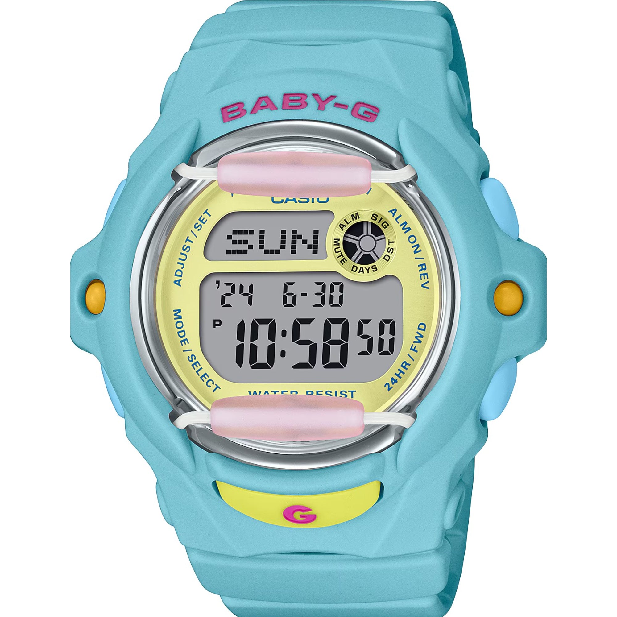 Casio Baby-G Playful Beach Digital Yellow Dial Blue Resin Strap Ladies Watch BG-169PB-2ER