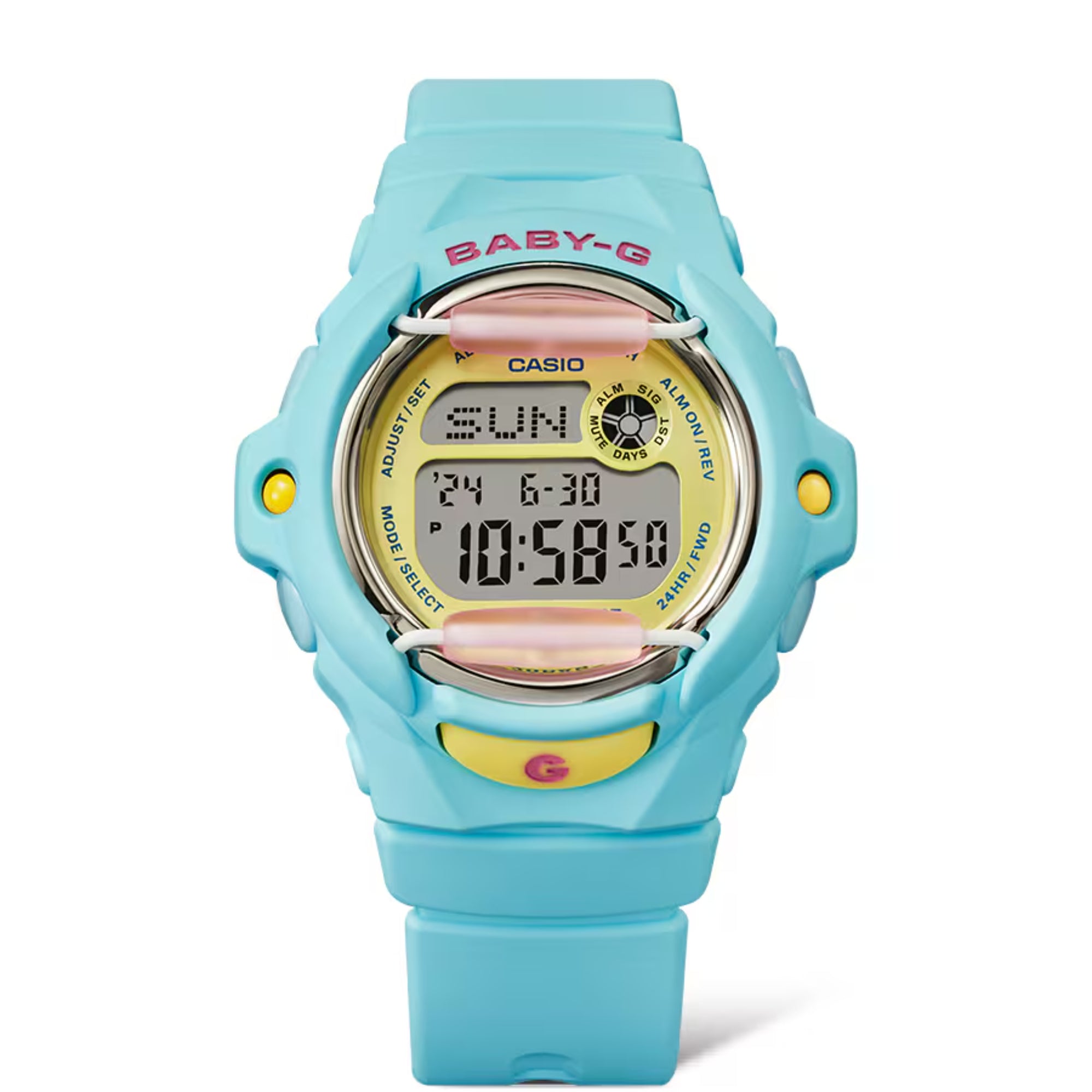 Casio Baby-G Playful Beach Digital Yellow Dial Blue Resin Strap Ladies Watch BG-169PB-2ER
