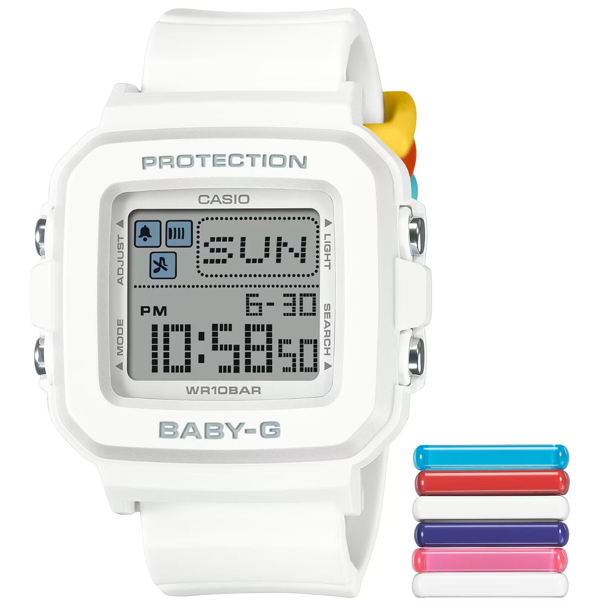 Casio BABY-G Digital White Resin Strap Women's Watch BGD-10L-7ER