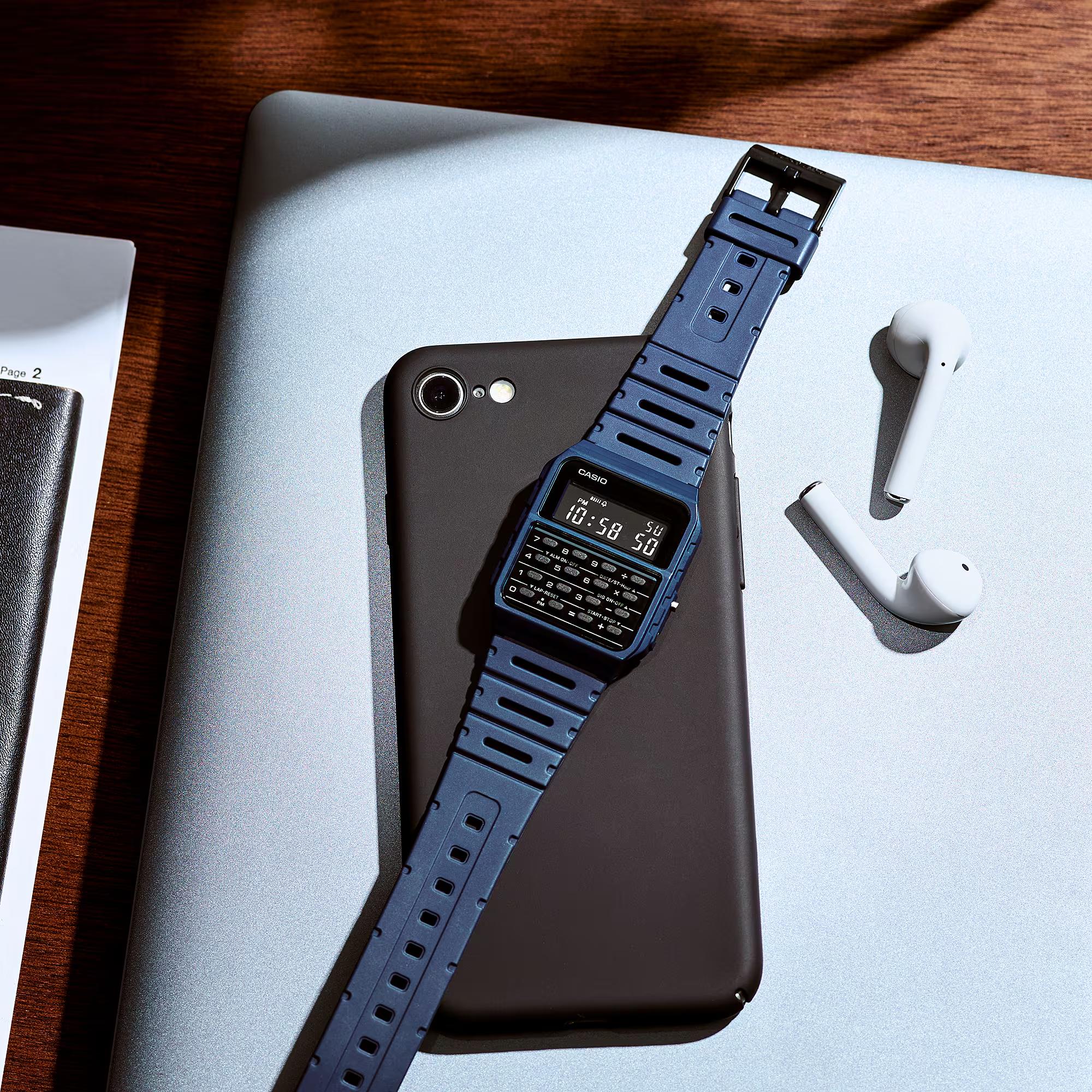 Casio Collection Vintage Blue Resin Strap Watch CA-53WF-2BEF