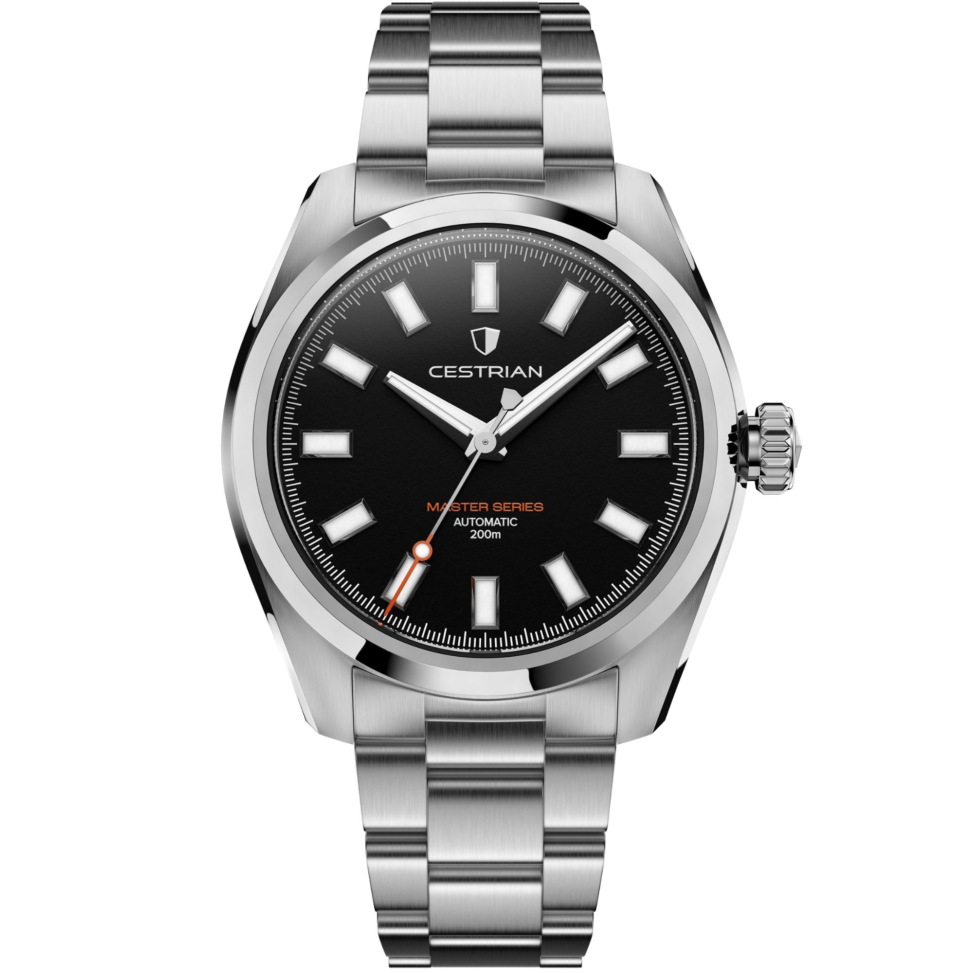 Cestrian Master Series V3 Black Dial Steel Bracelet Automatic Men's Watch CM-BK001