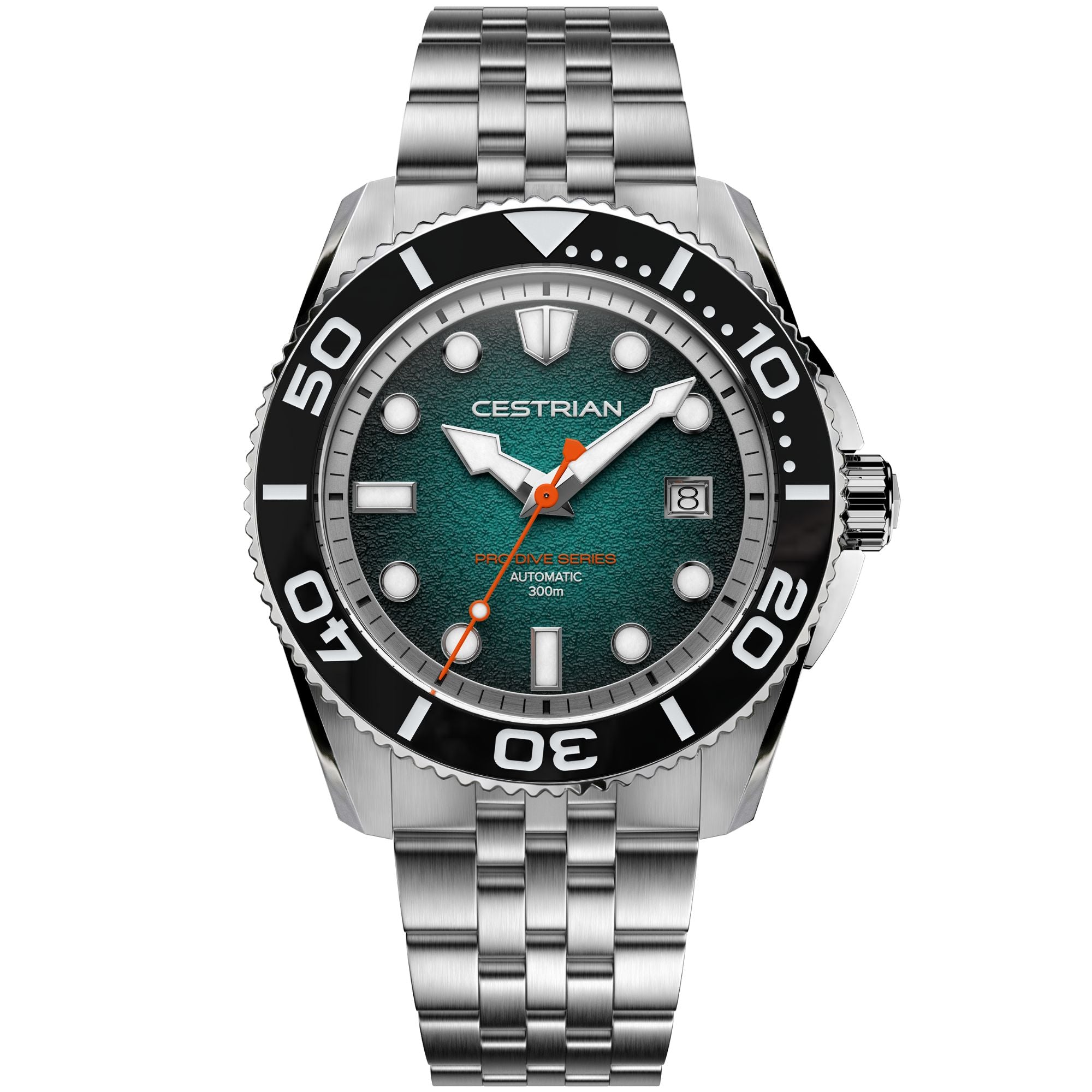 Cestrian Pro Dive Series Teal Fumé Dial Steel Bracelet Automatic 300m Men's Watch CP-TLB001