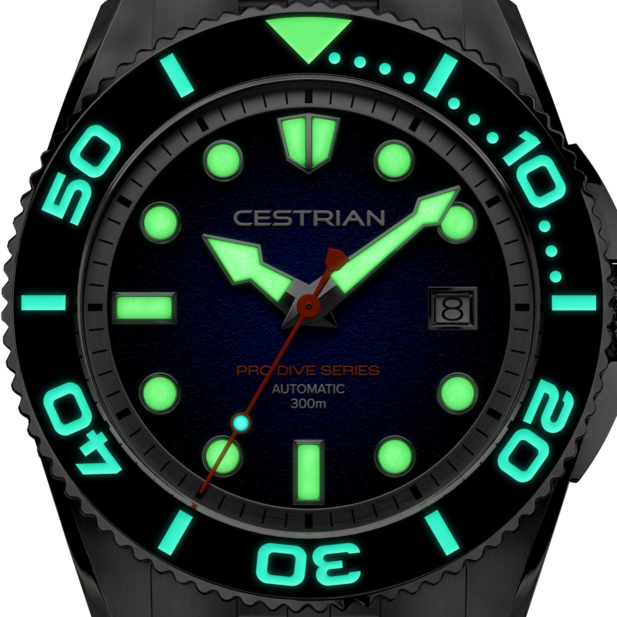 Cestrian Pro Dive Series Teal Fumé Dial Steel Bracelet Automatic 300m Men's Watch CP-TLB001