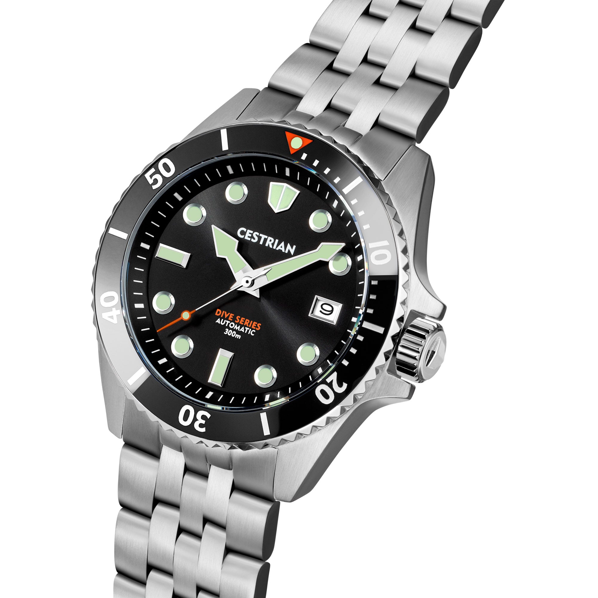 Cestrian Dive Series V2 Midnight Grey Dial Black Ceramic Bezel Steel Bracelet Automatic Men's Watch CD911B0771
