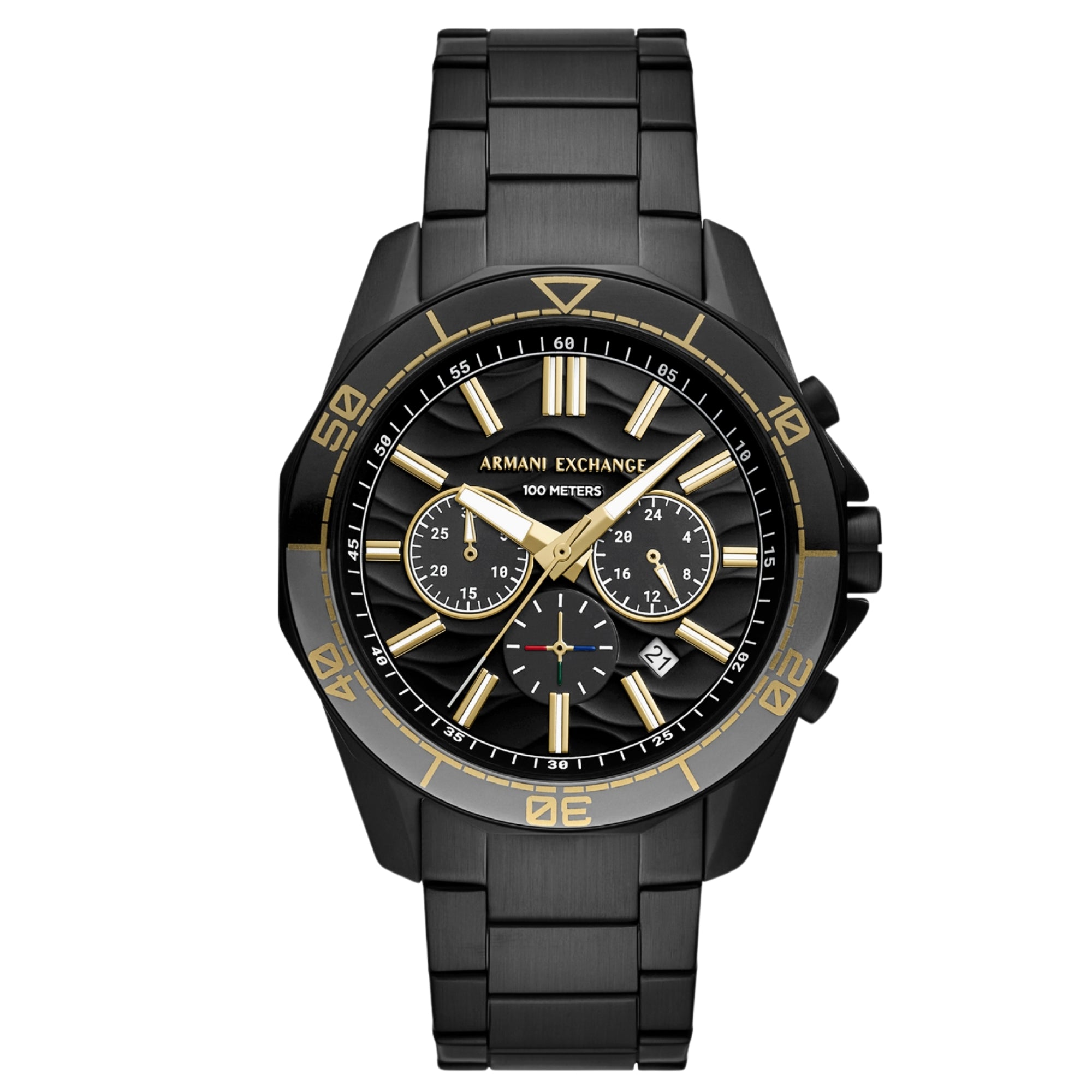 Armani Exchange Spencer 42mm Chronograph Black Dial Steel Mens Quartz Watch AX1963