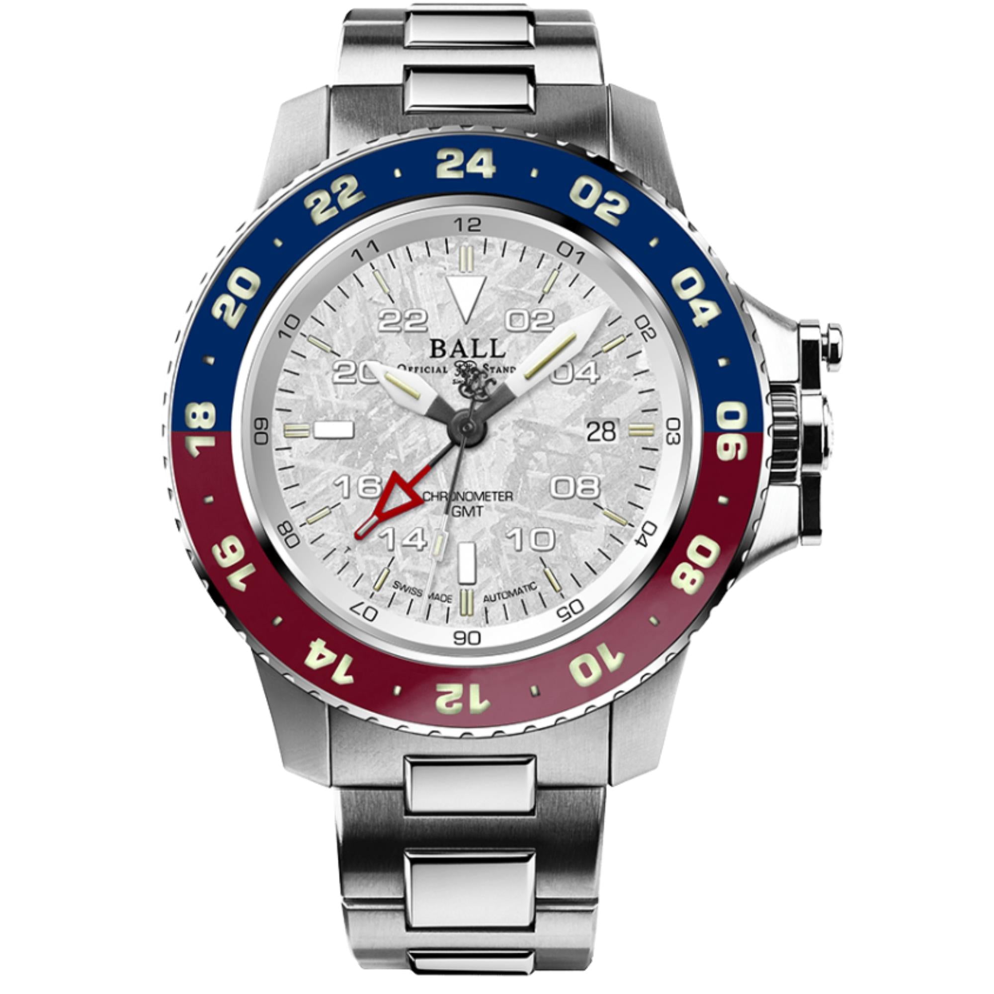 BALL Engineer Hydrocarbon AeroGMT II Meteorite Dial Steel Strap Men’s Watch DG2018C-S20C-MSL