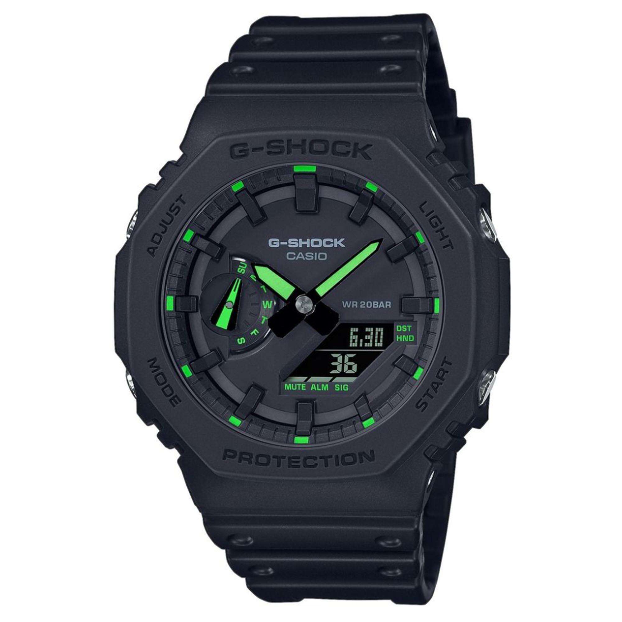 Casio G-Shock Octagon Quartz Black Dial Resin Strap Men's Watch GA-2100-1A3ER