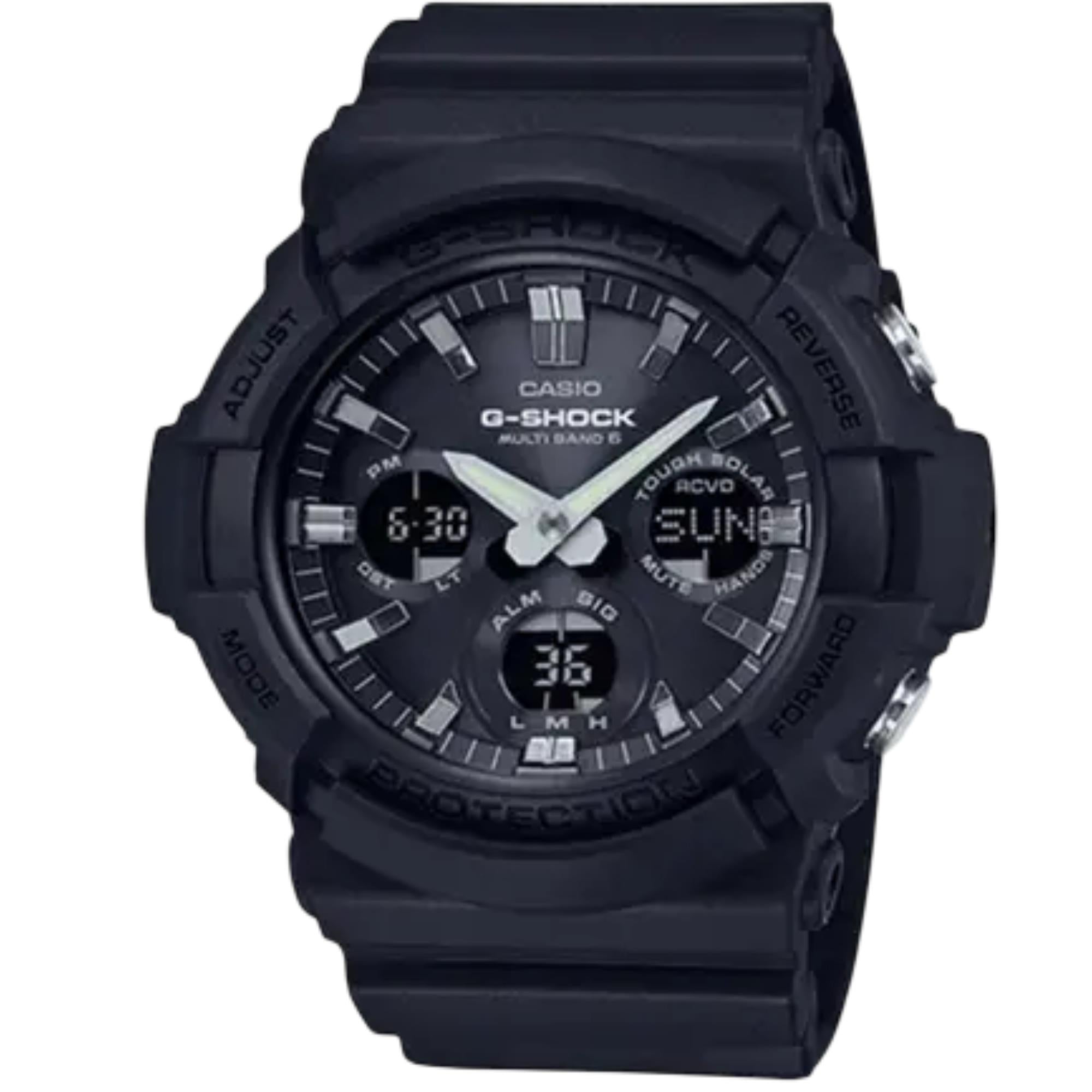 Casio G-Shock Solar Analogue-Digital Black Resin Strap Men's Watch GAW-100B-1AER
