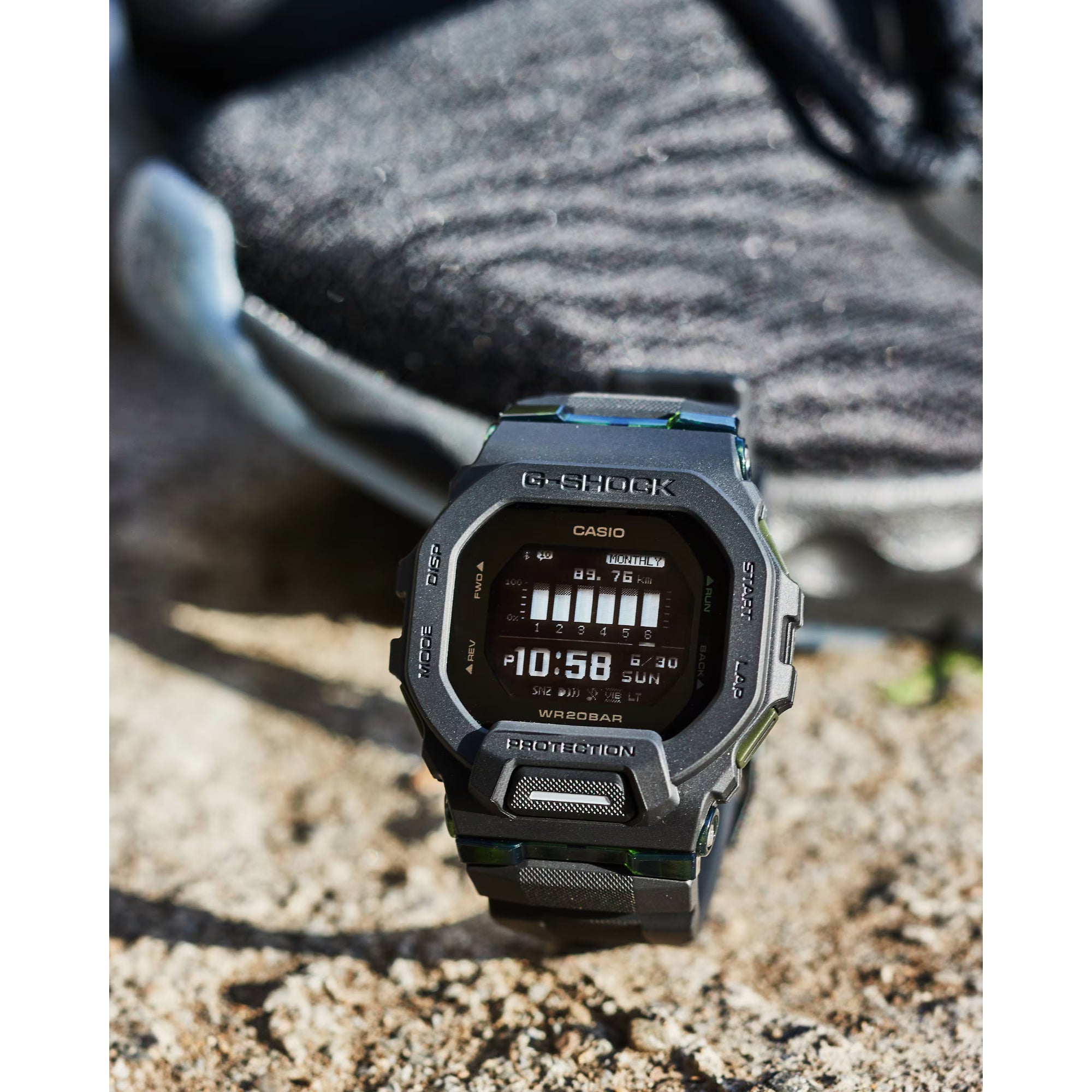 Casio G-Shock Urban Utility GBD-200 Series Digital Grey Rubber Strap Men's Watch GBD-200UU-1ER