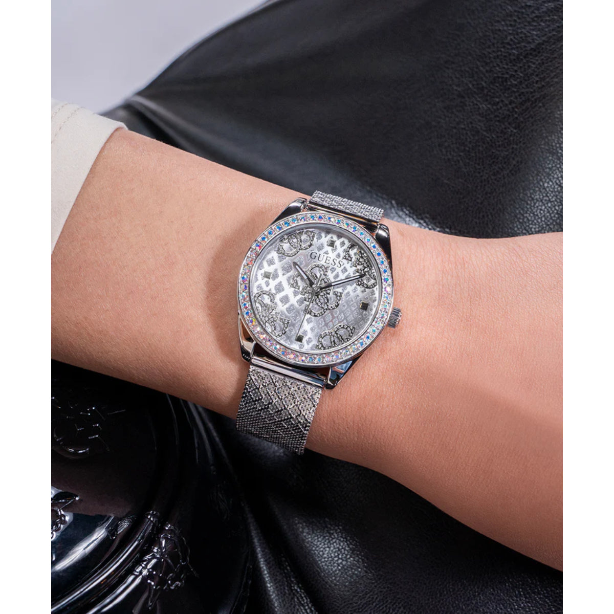 GUESS Quartz Analog Silver Dial Steel Strap Watch GW0748L1