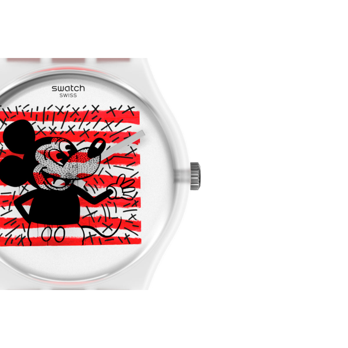 Swatch Disney Mickey Mariniere White Dial Silicone Strap Unisex Watch GZ352