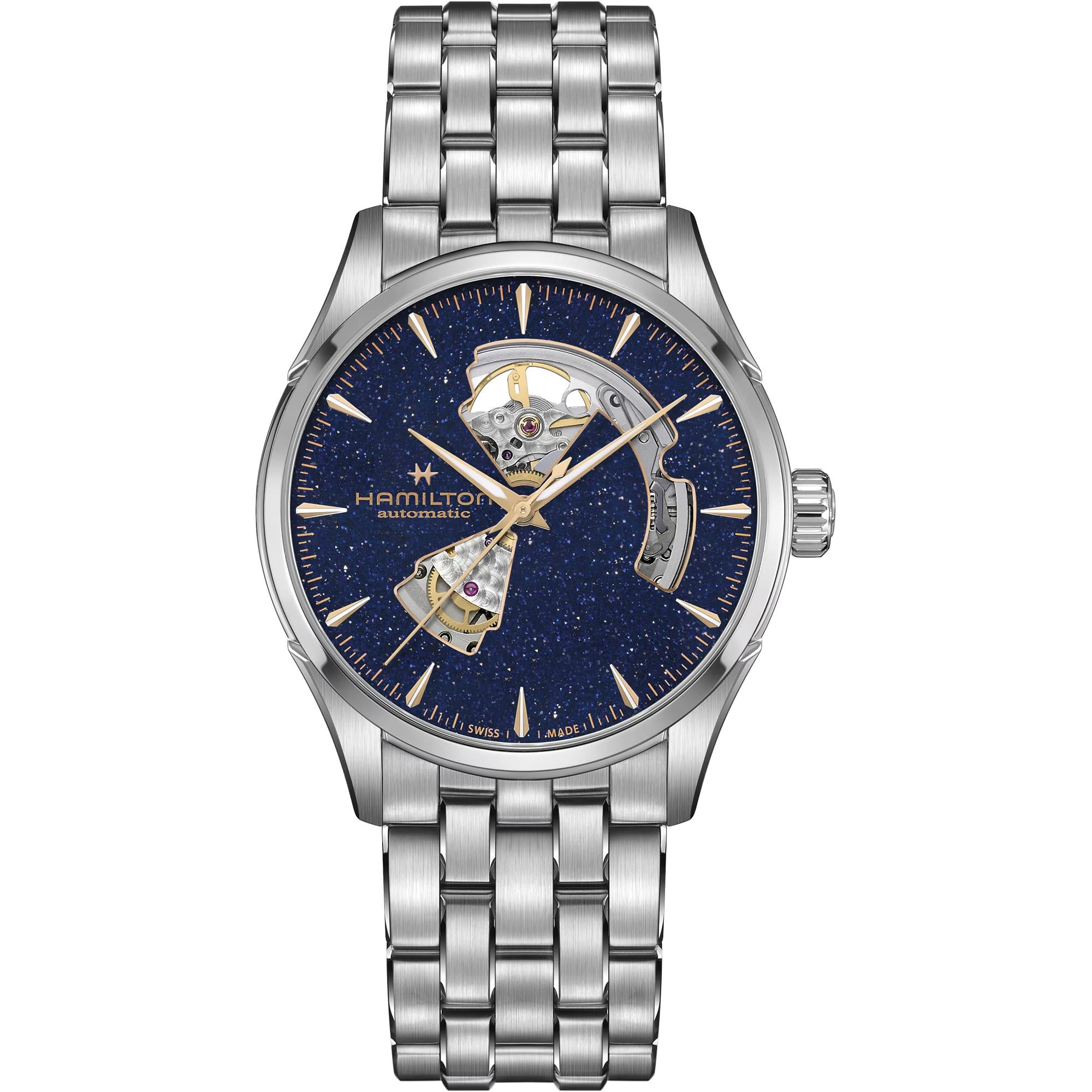 Hamilton Jazzmaster Open Heart Auto Blue Dial Steel Strap Men's Dress Watch H32705140