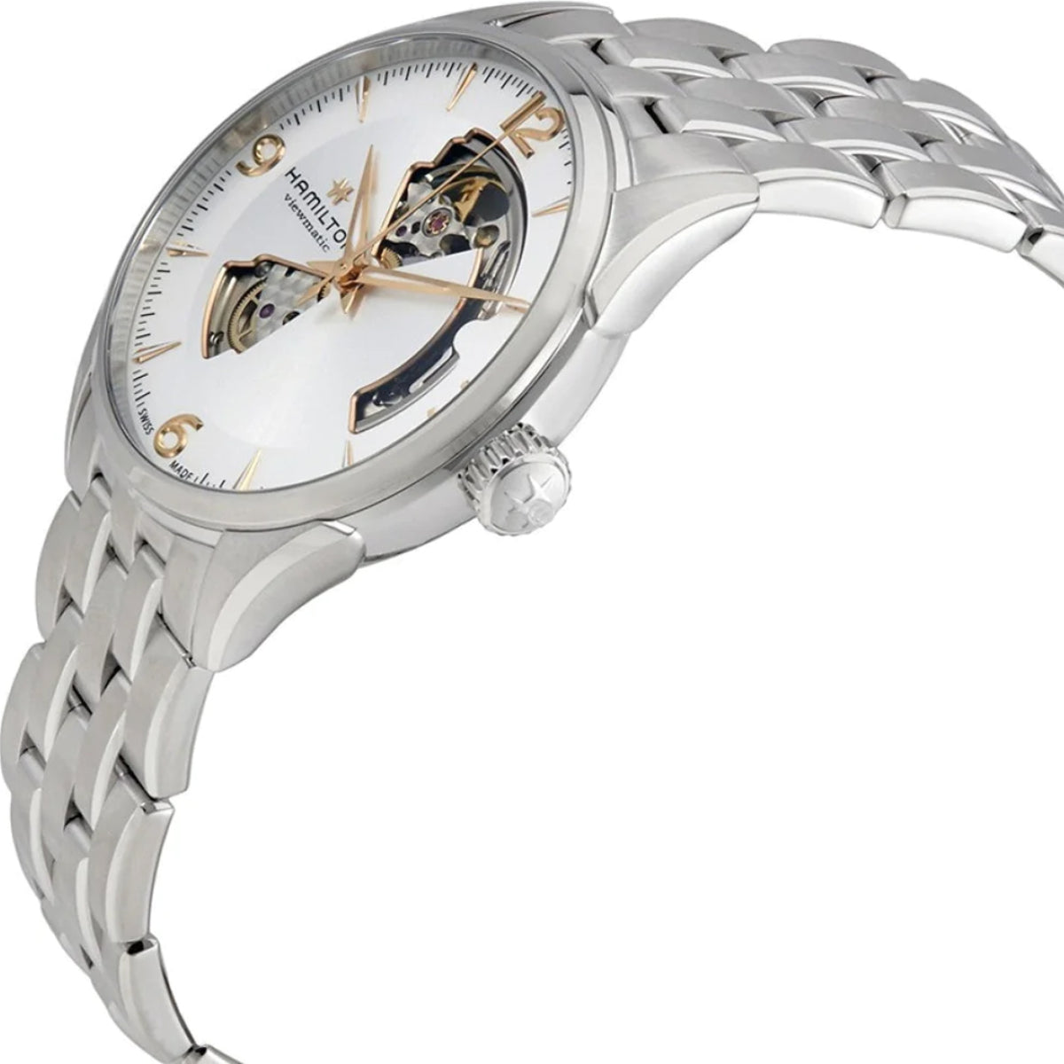 Hamilton Jazzmaster Open Heart Automatic Silver Dial Steel Strap Men's Watch H32705151